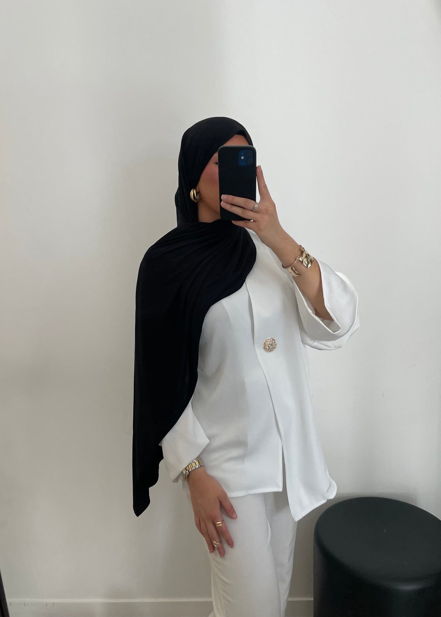 Blouse satinée blanc