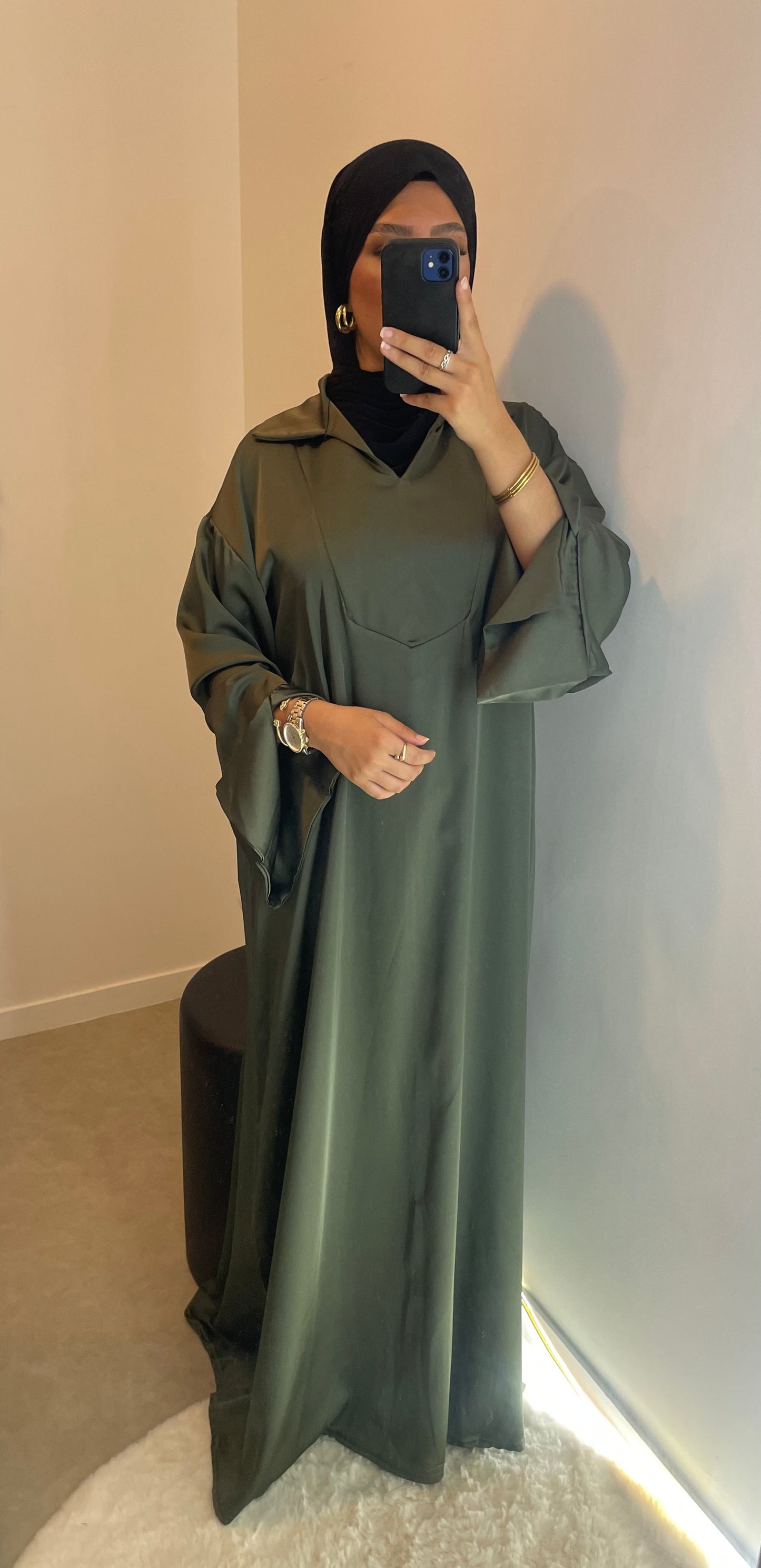 Abaya VERTE satinée