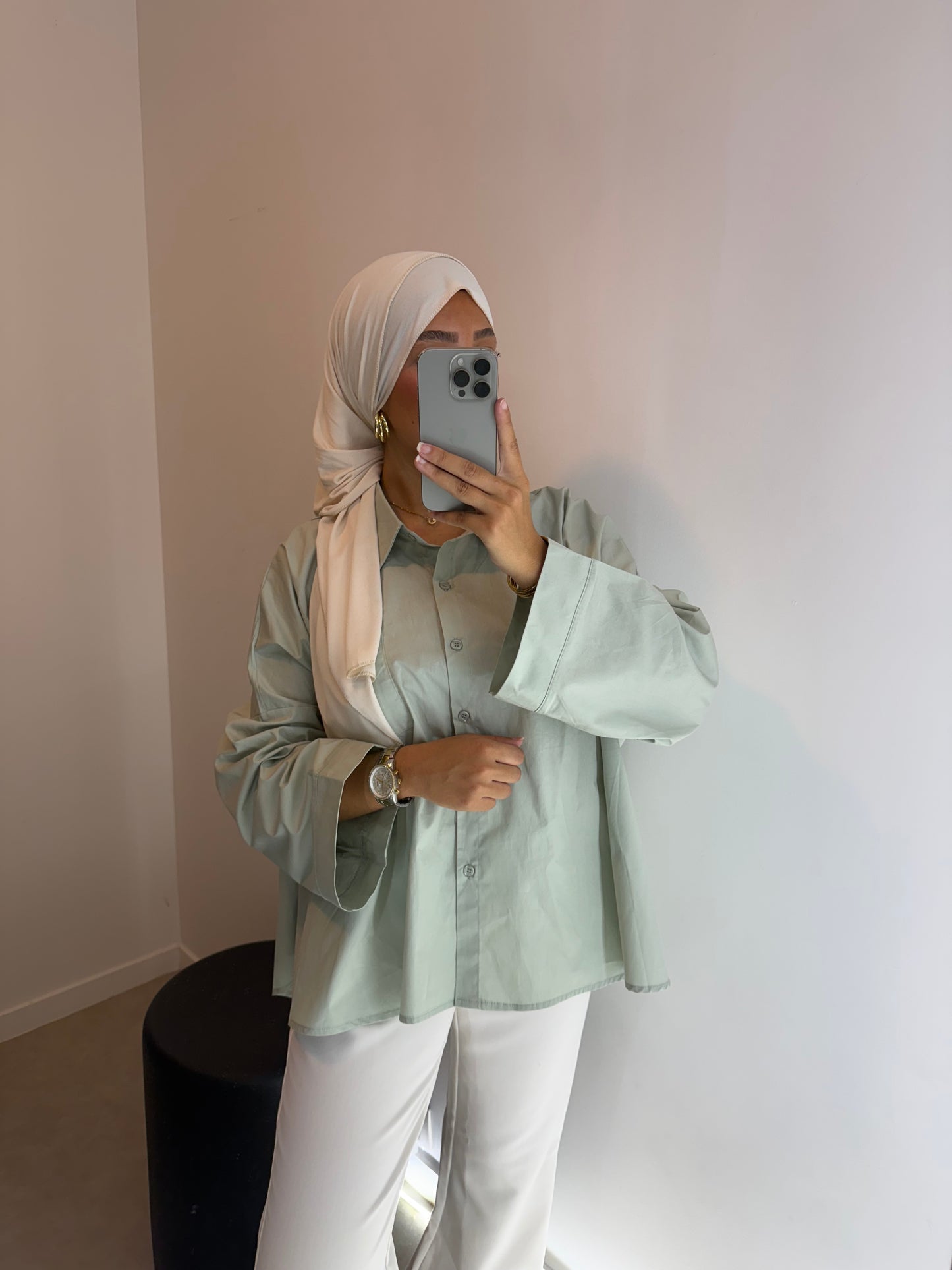 Chemise vert d’eau oversize