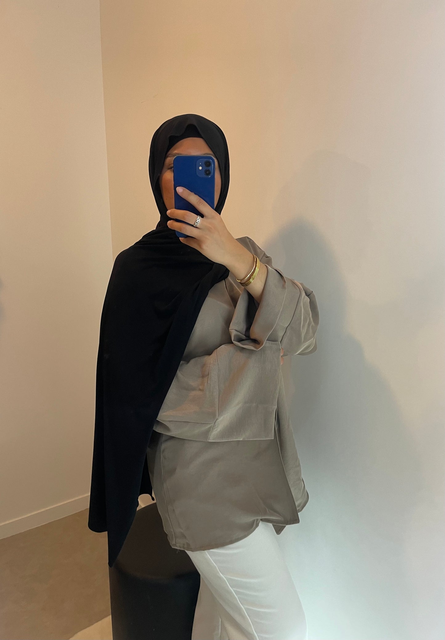 Blouse satinée TAUPE