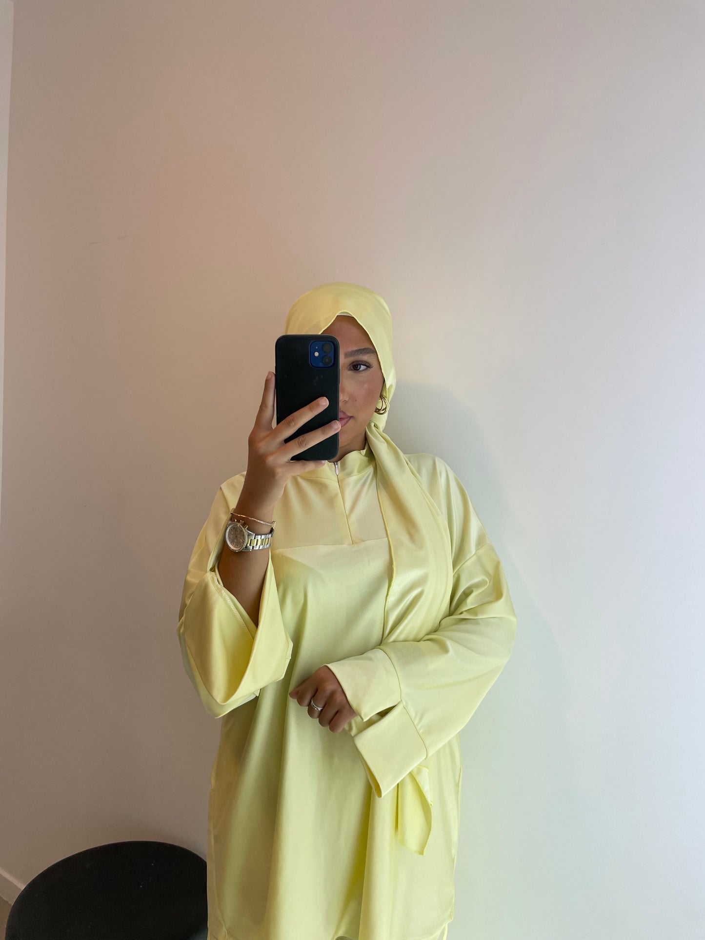 Burkini jaune avec zip VOILE INCLUS