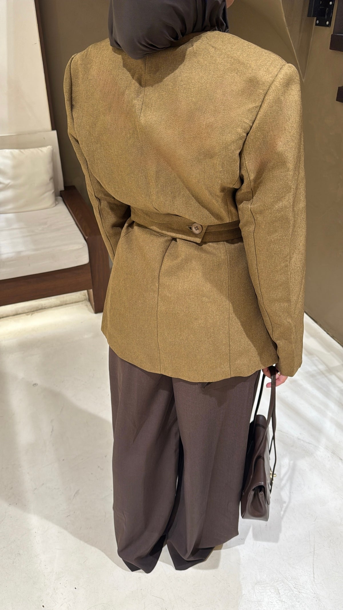 Blazer croisé vert olive