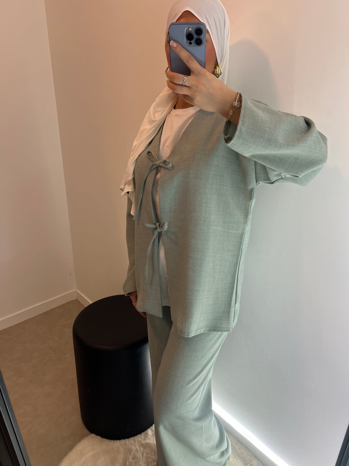 Ensemble top pantalon bleu