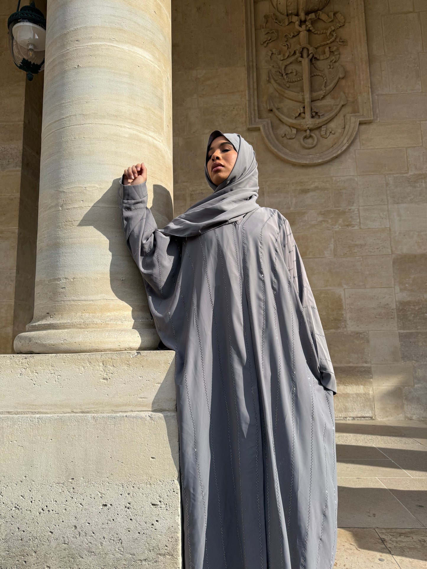 Abaya +voile gris