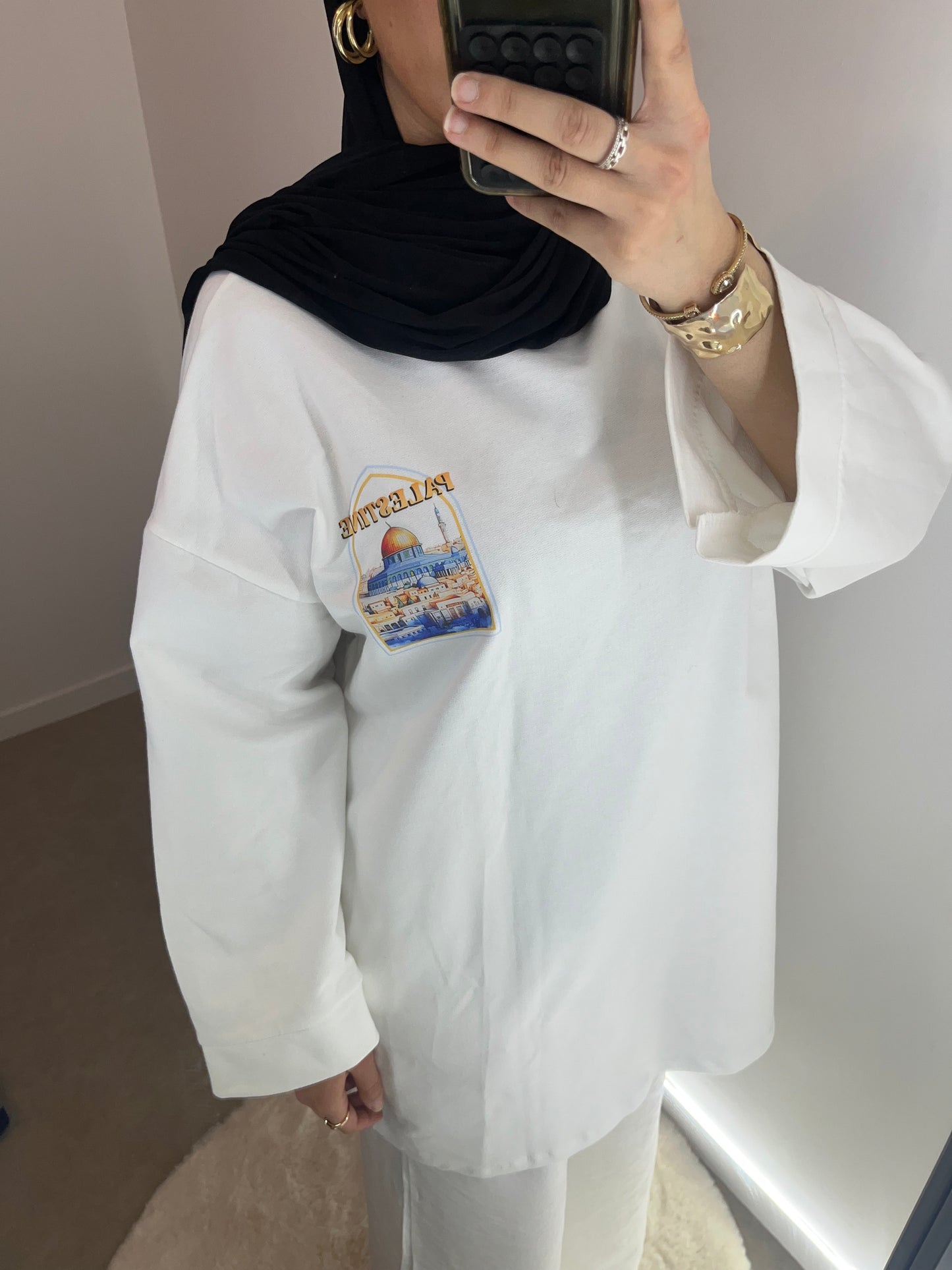 Tee shirt oversize blanc PALESTINE