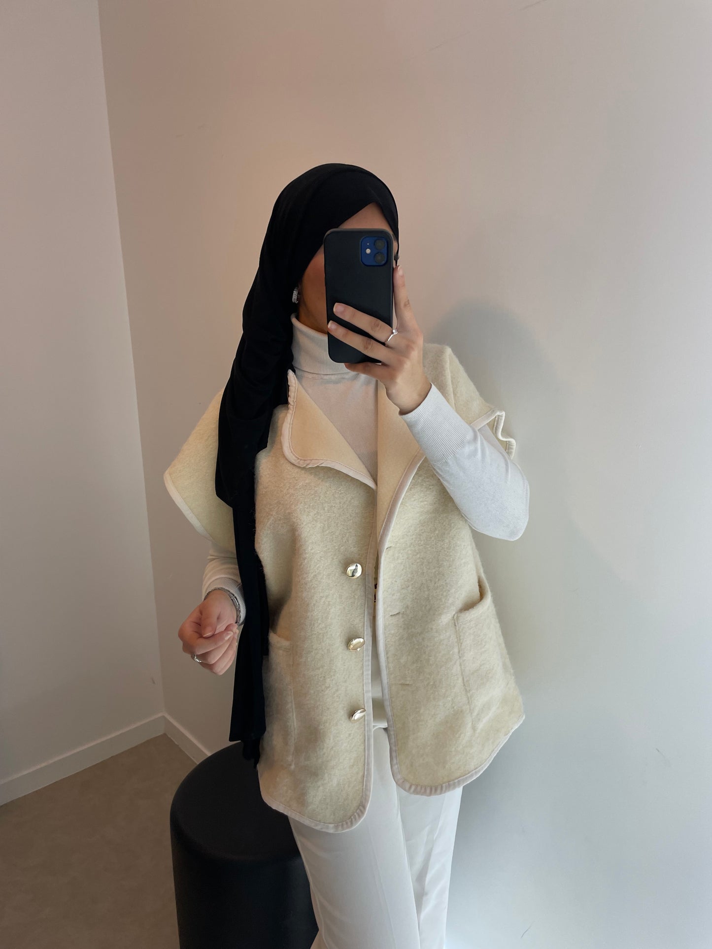 Gilet sans manche beige