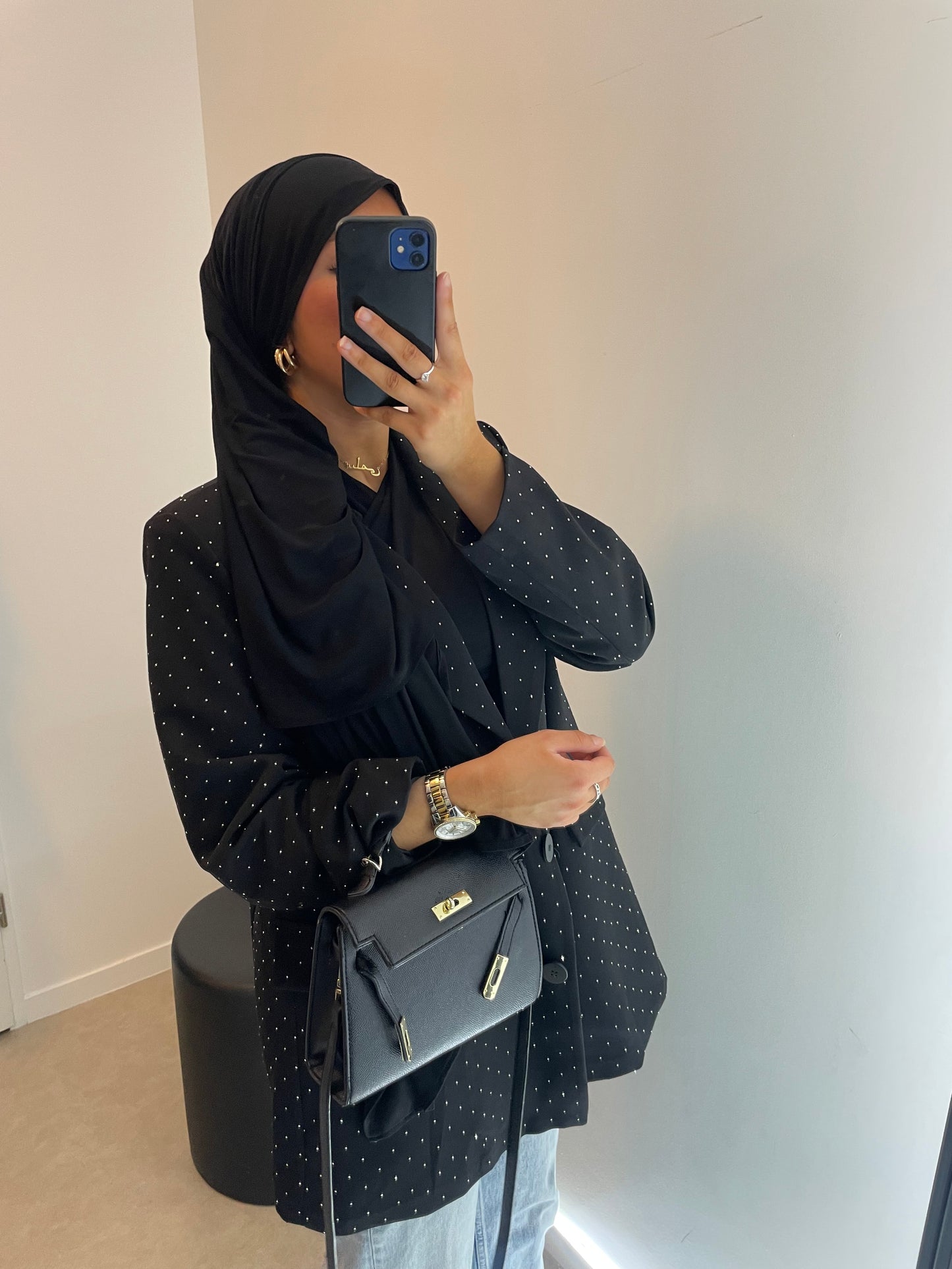 Blazer strass noir