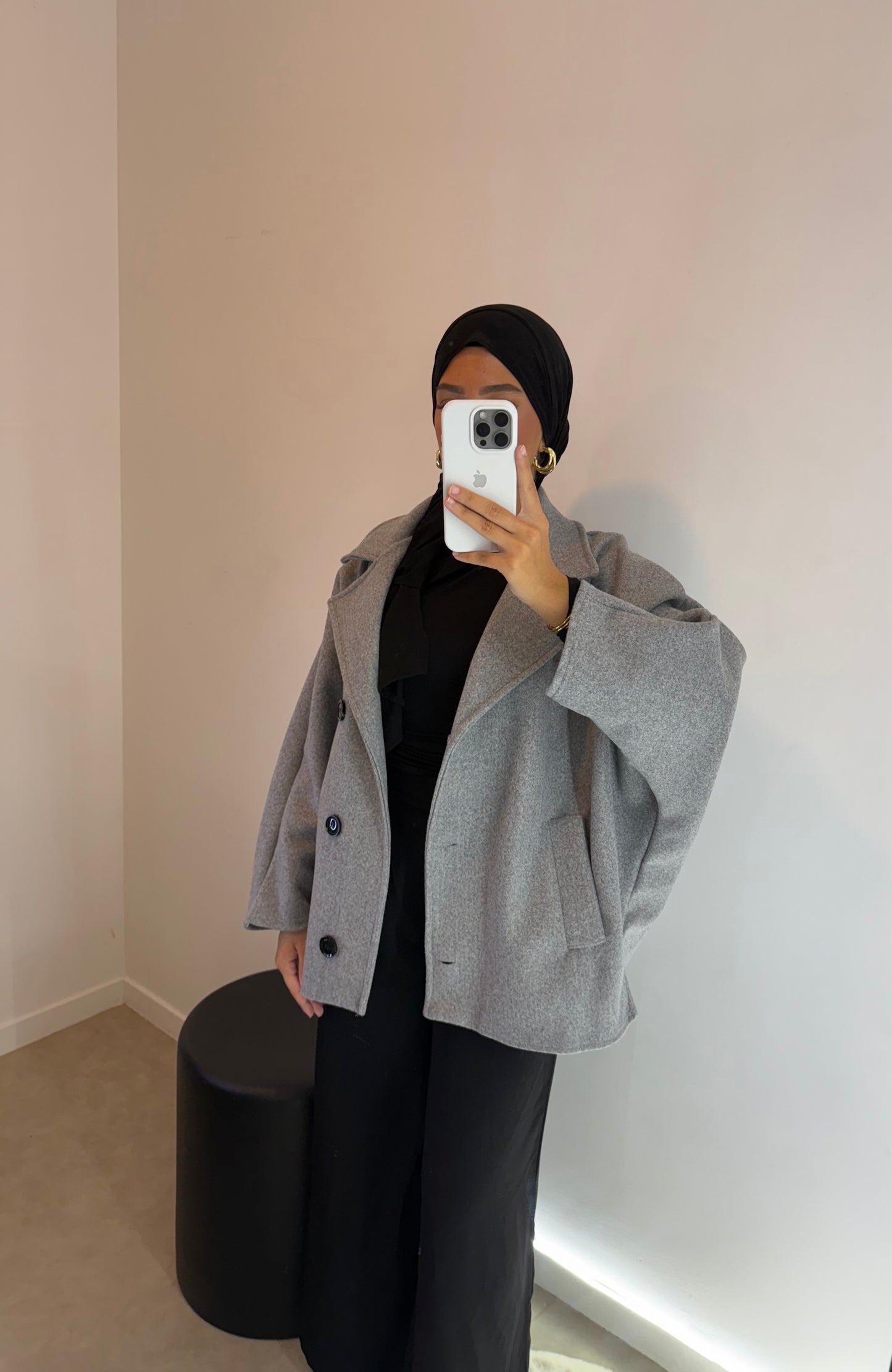 Manteau court gris