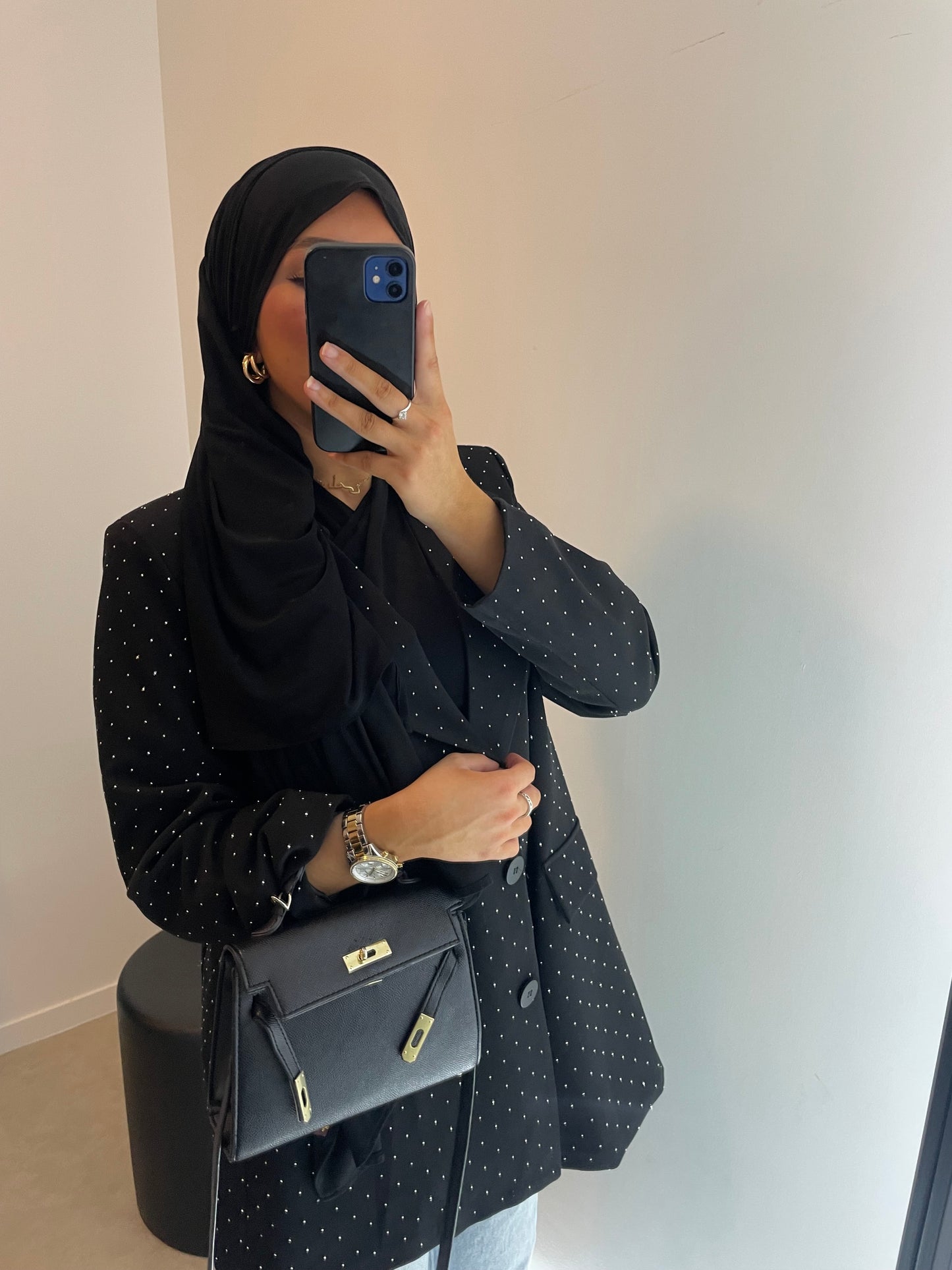 Blazer strass noir
