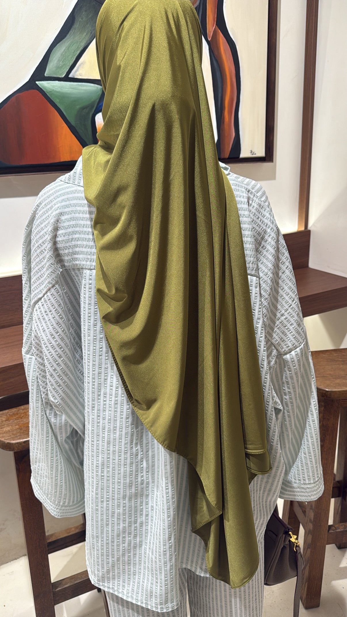 Hijab vert satin premium