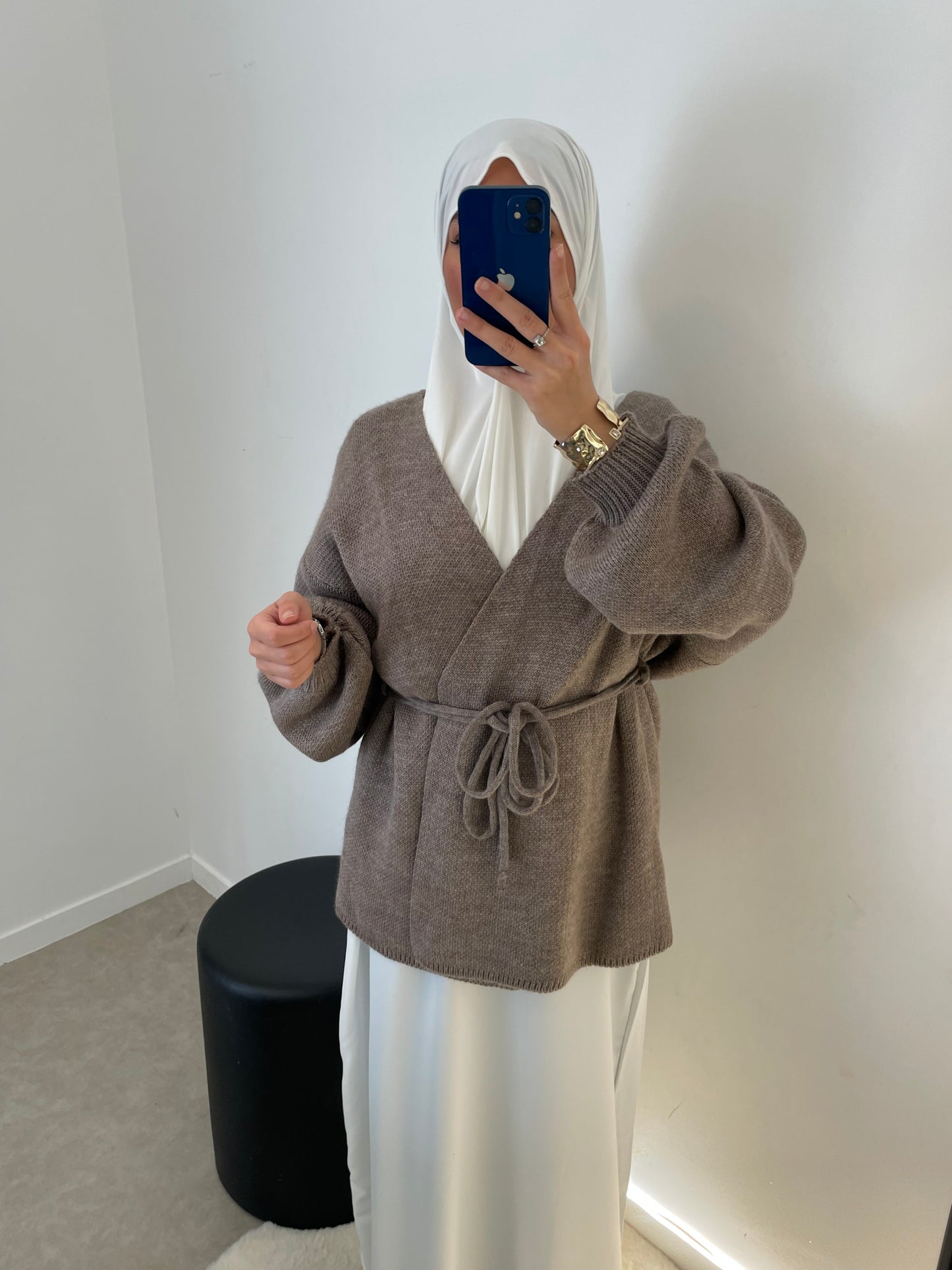 Gilet cache cœur taupe