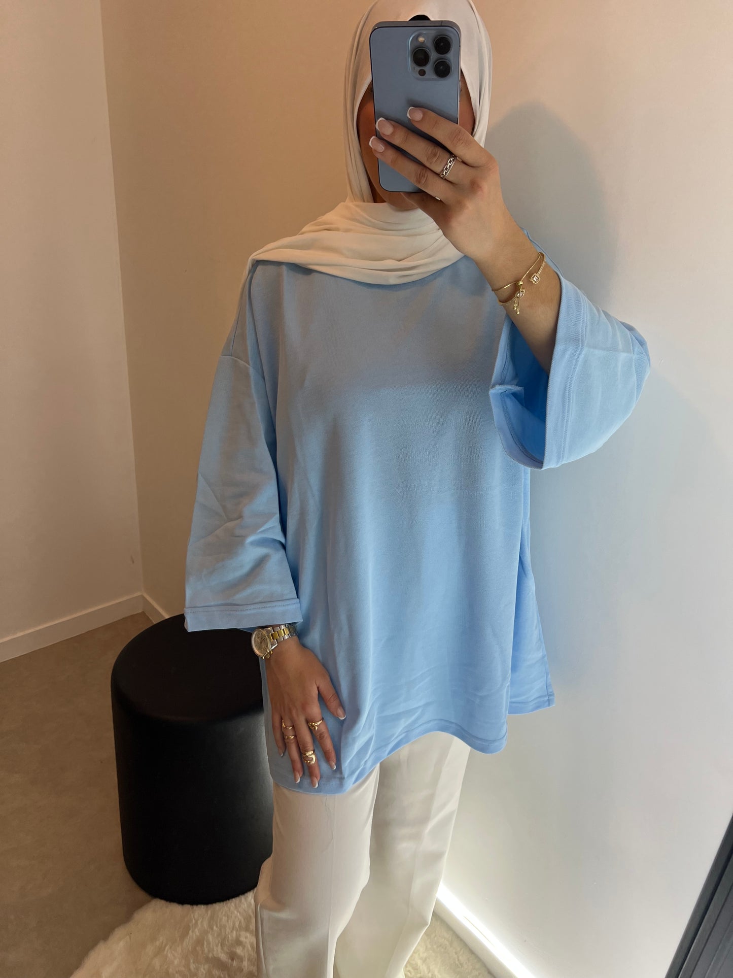Tee-shirt bleu ciel