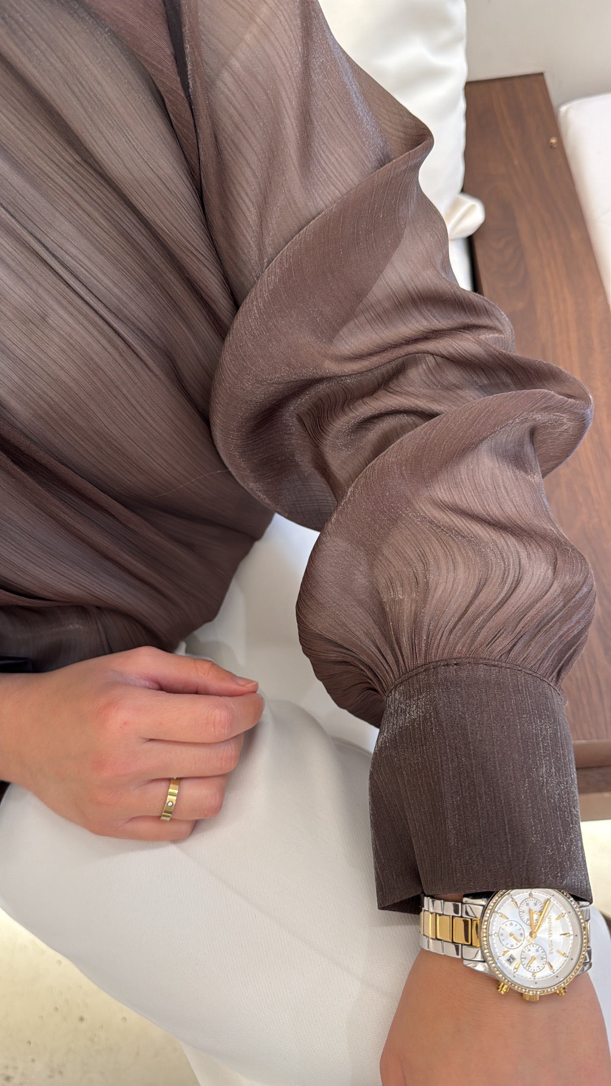 Blouse irisée marron