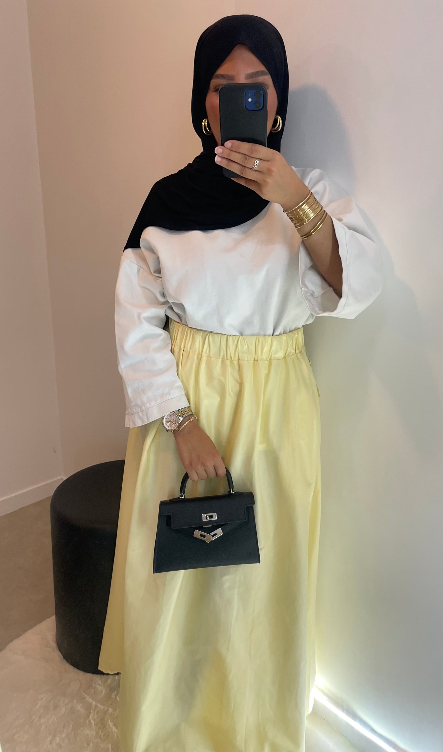 Jupe JAUNE avec poche