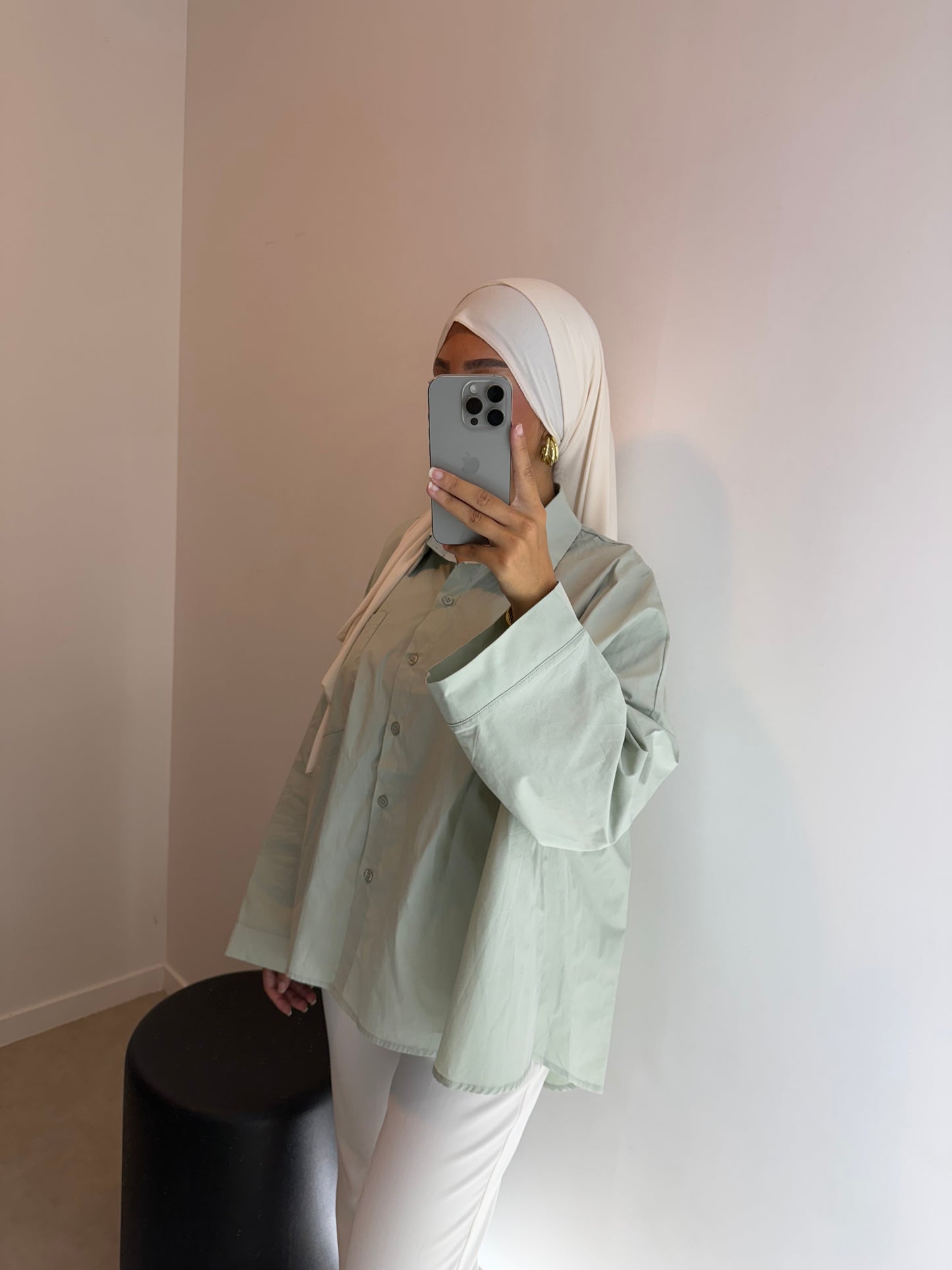 Chemise vert d’eau oversize