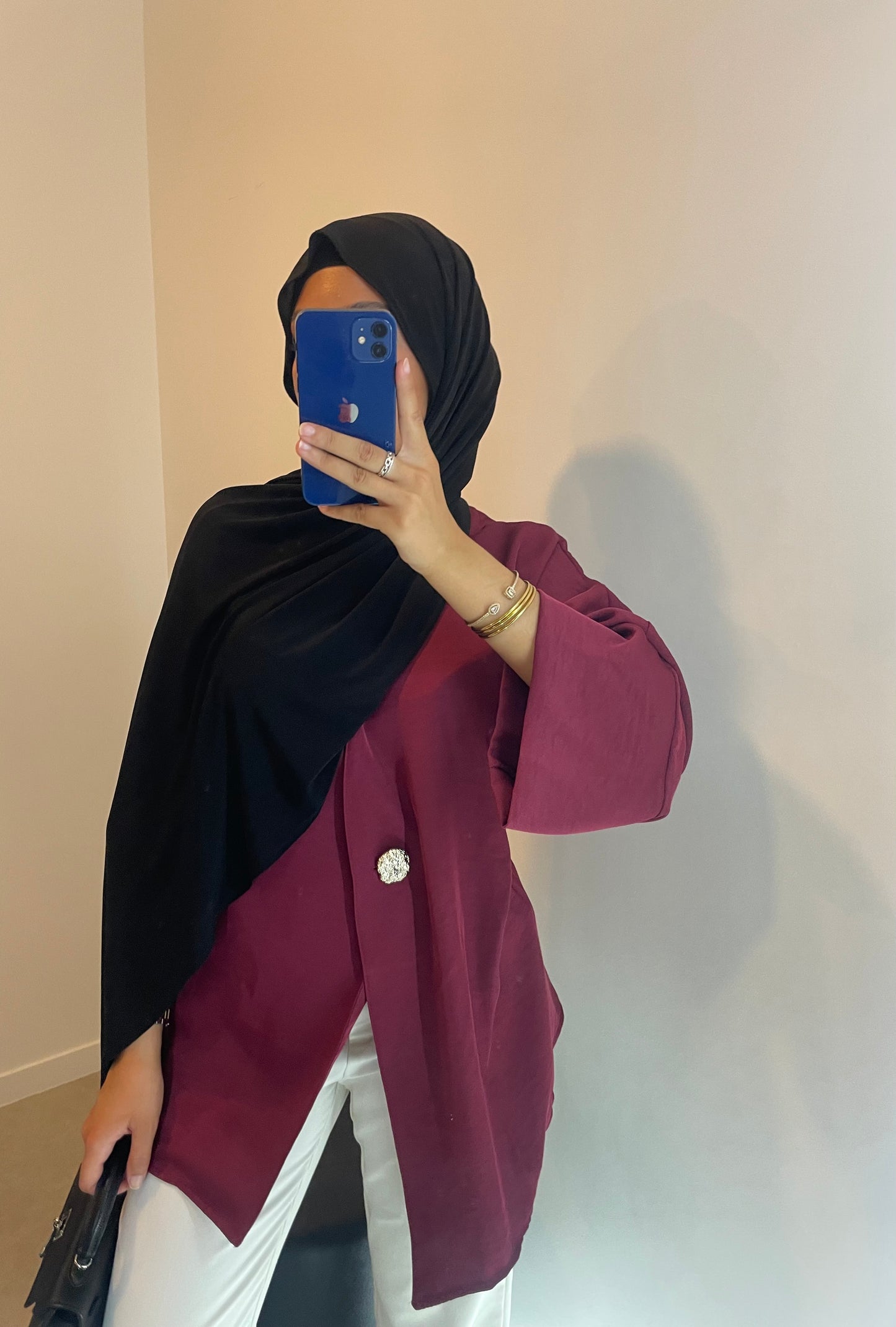 Blouse satinée BORDEAUX