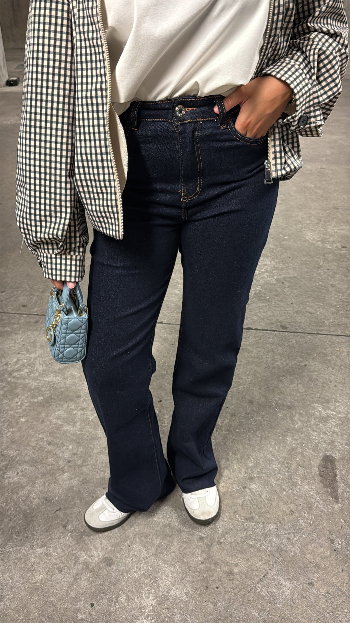 Jeans wide leg bleu foncé