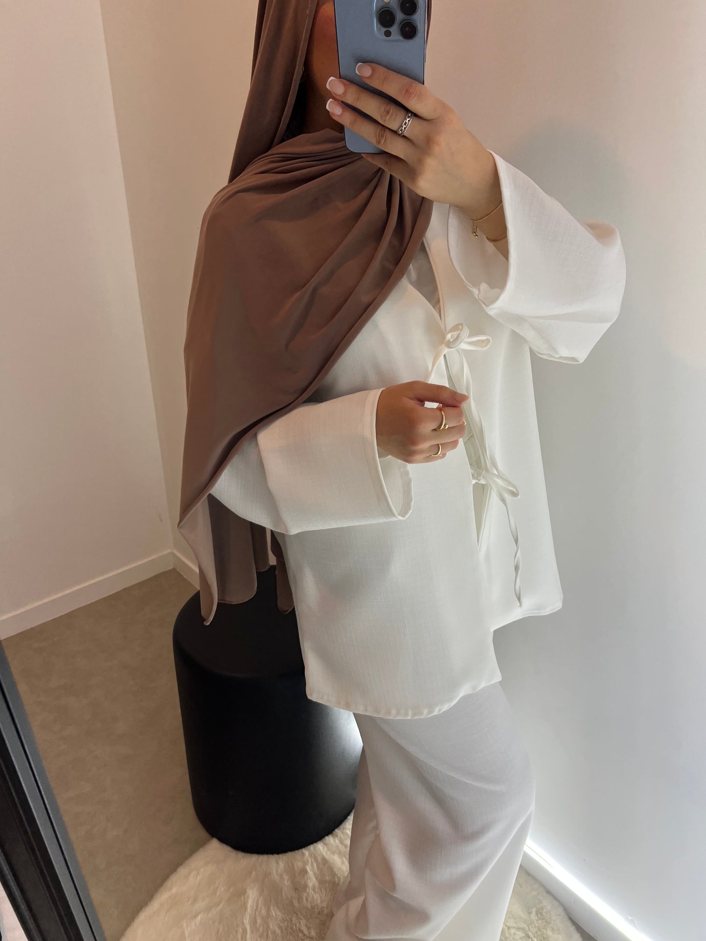 Ensemble top pantalon blanc