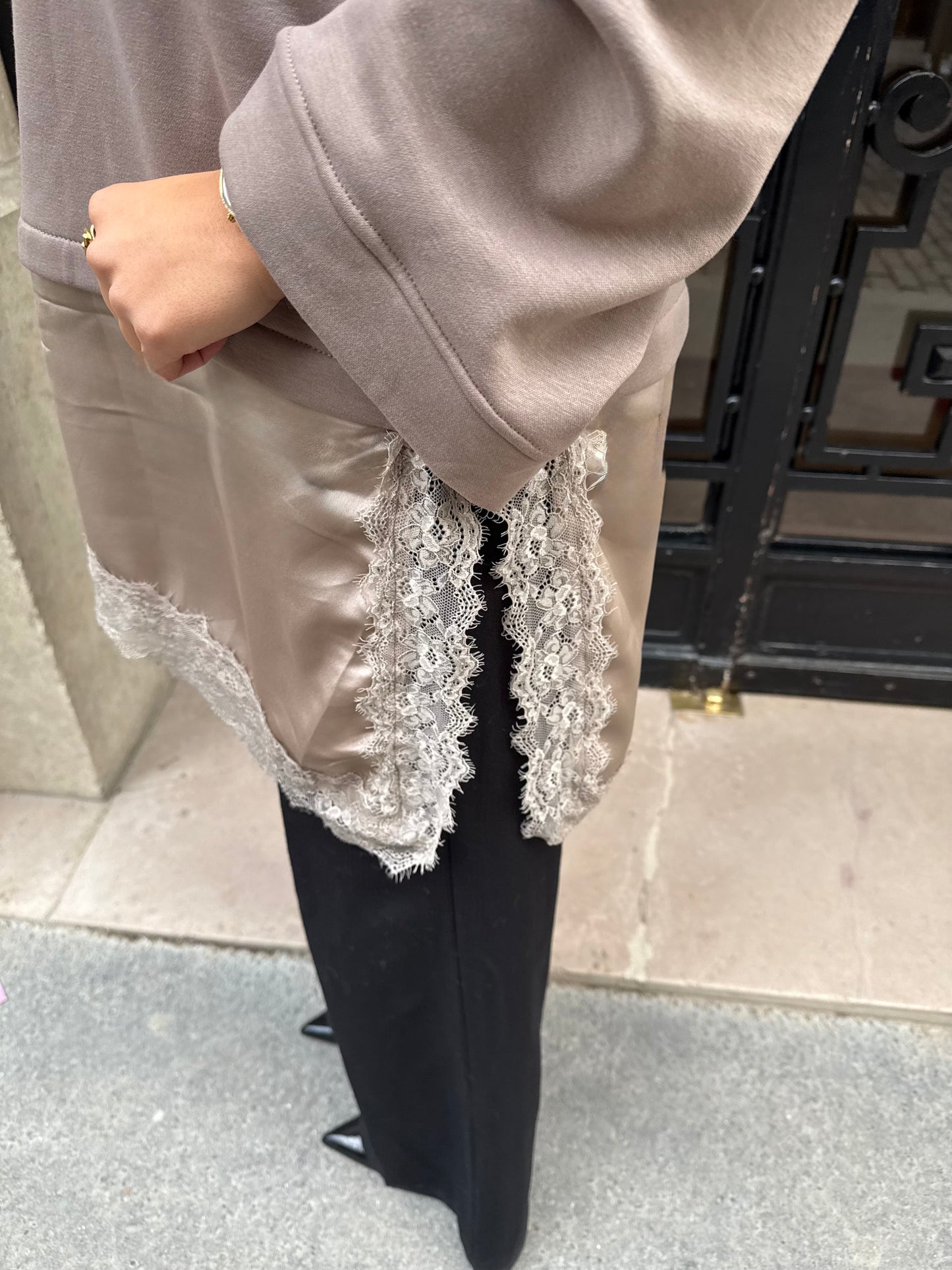 Pull nude bi-matière