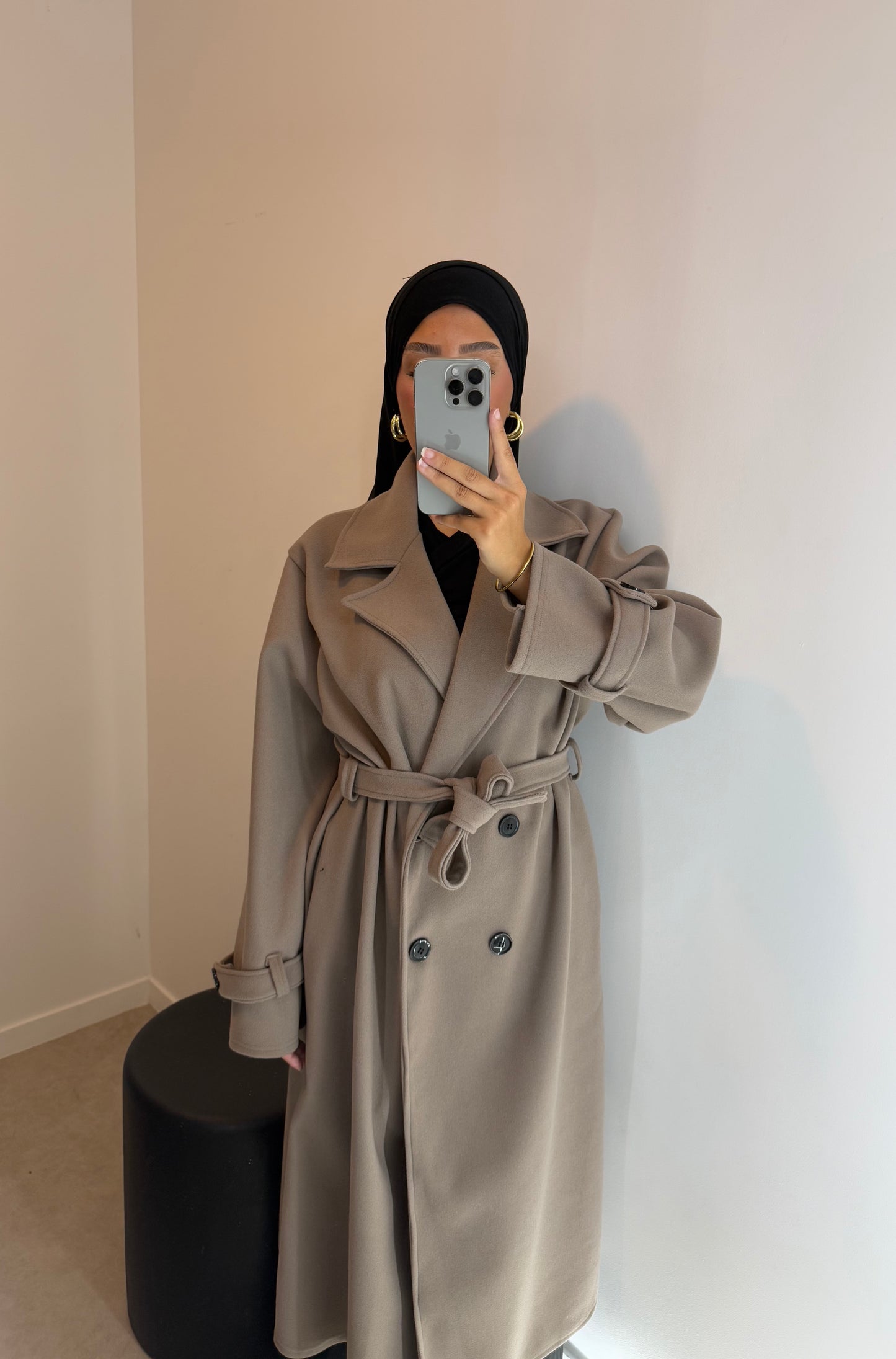Manteau trench taupe