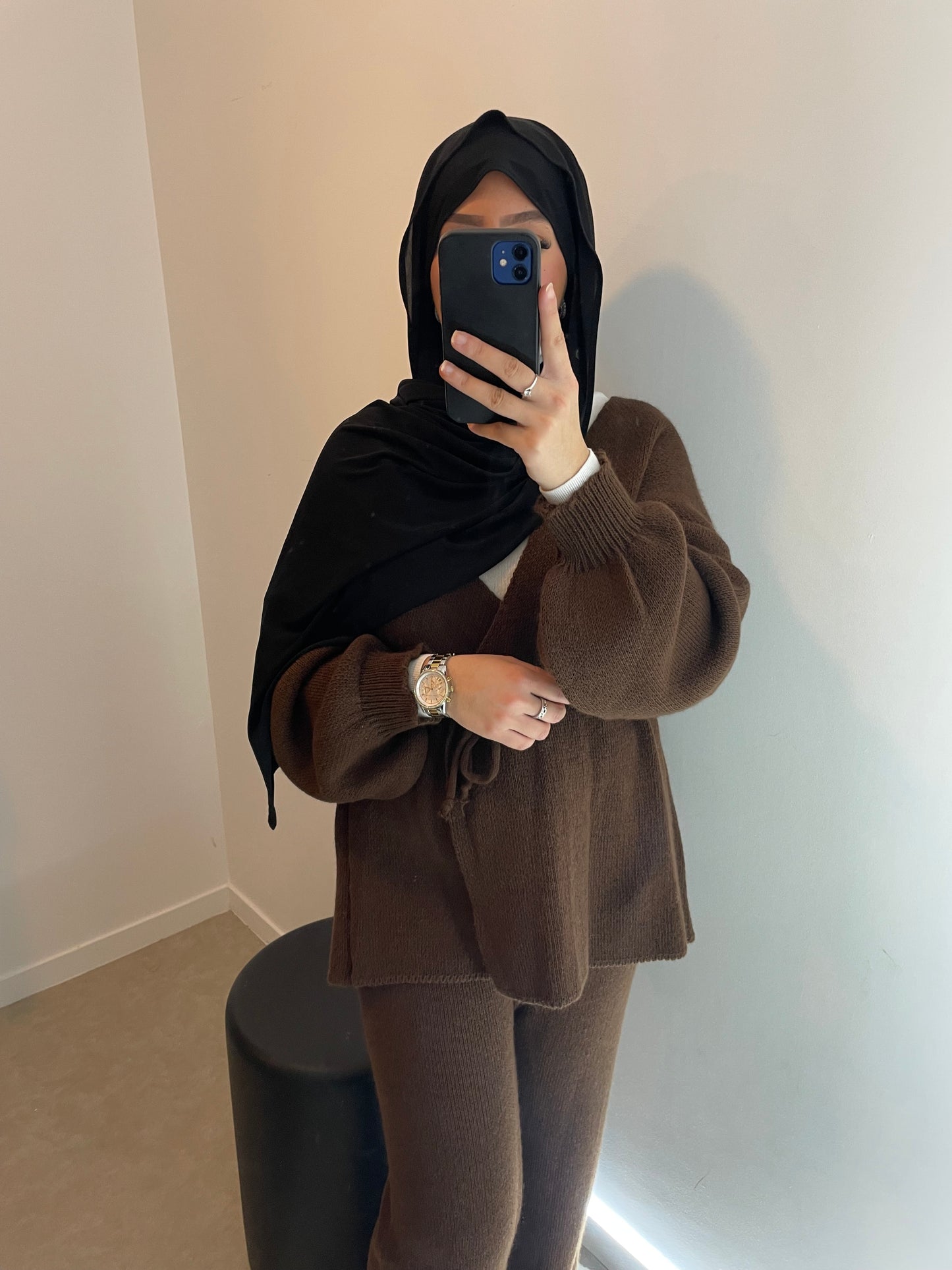 Ensemble cache cœur marron