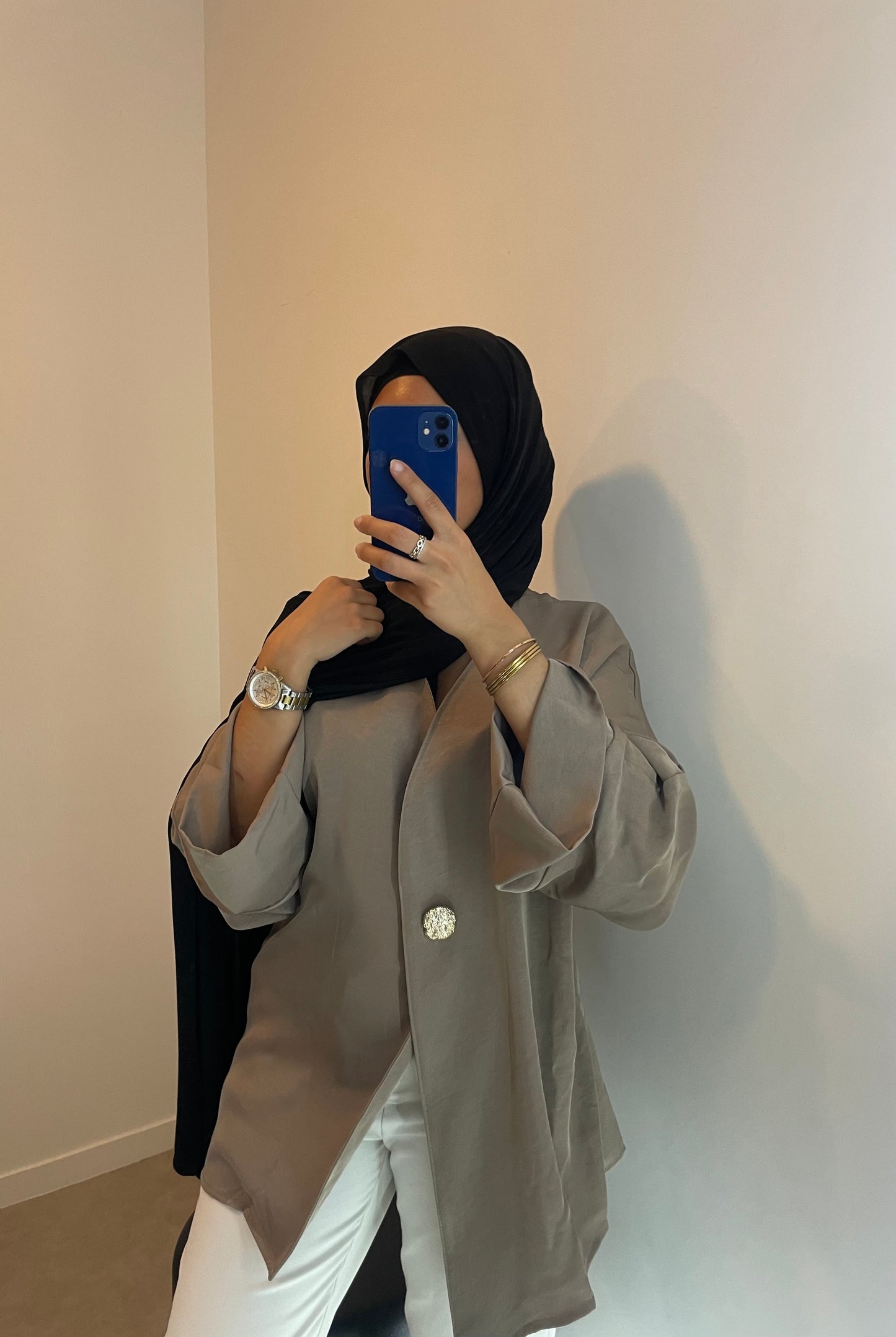 Blouse satinée TAUPE