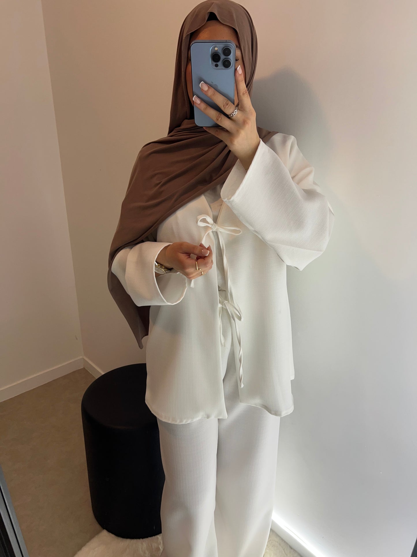 Ensemble top pantalon blanc