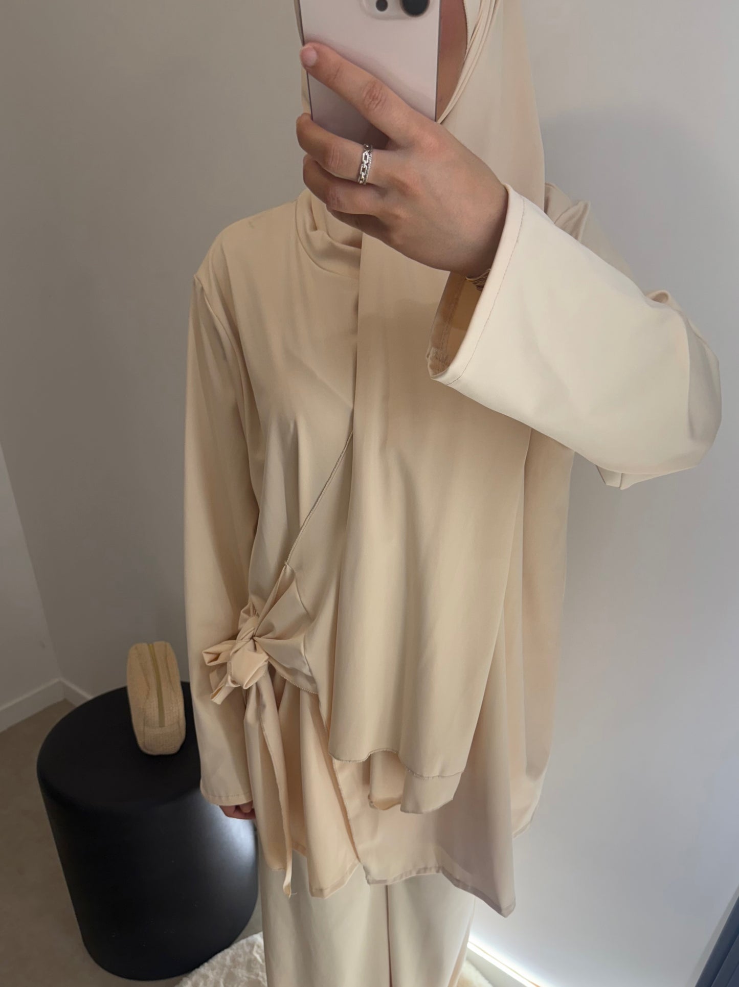Burkini beige avec noeud VOILE INCLUS