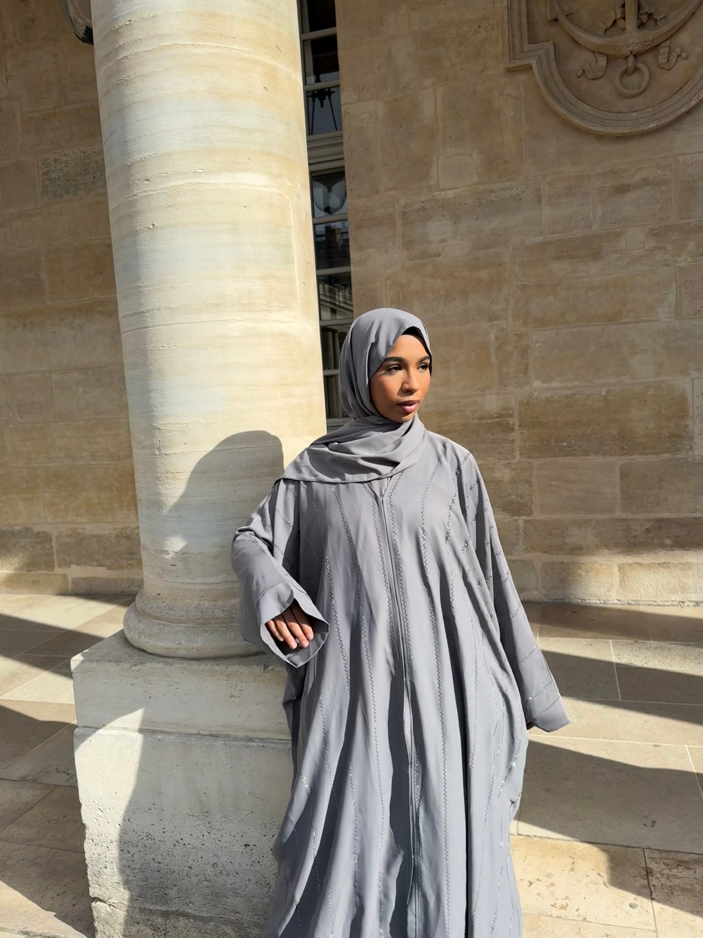 Abaya +voile gris