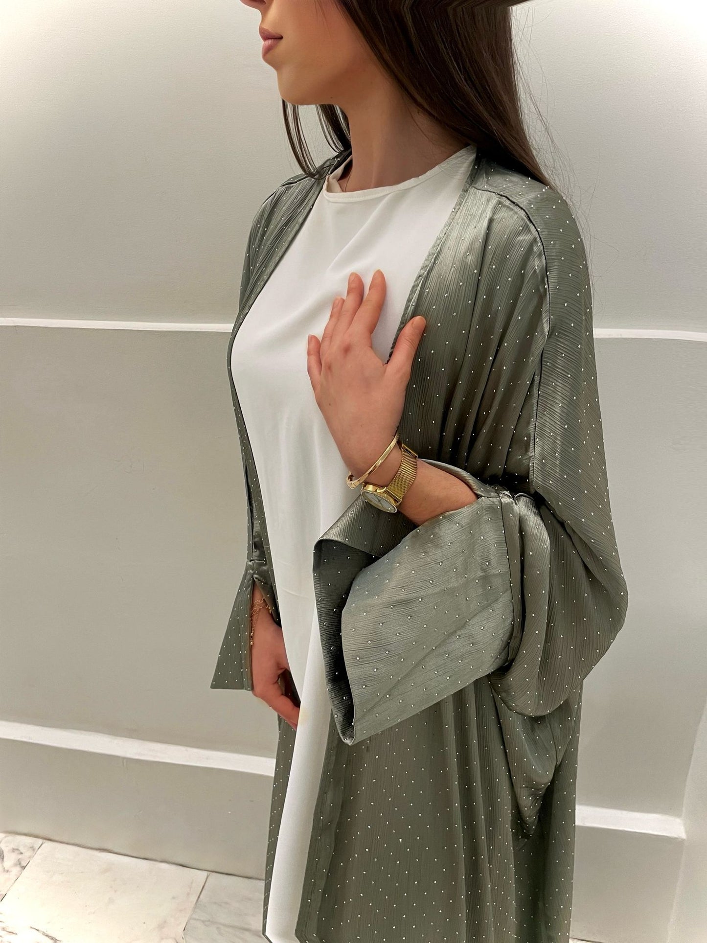 Kimono strass vert