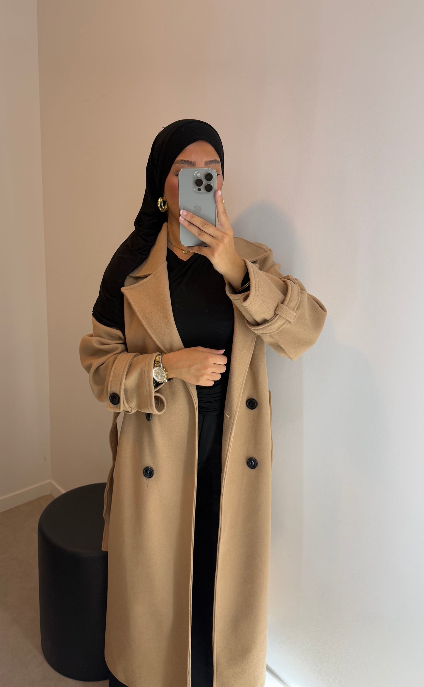 Manteau trench camel