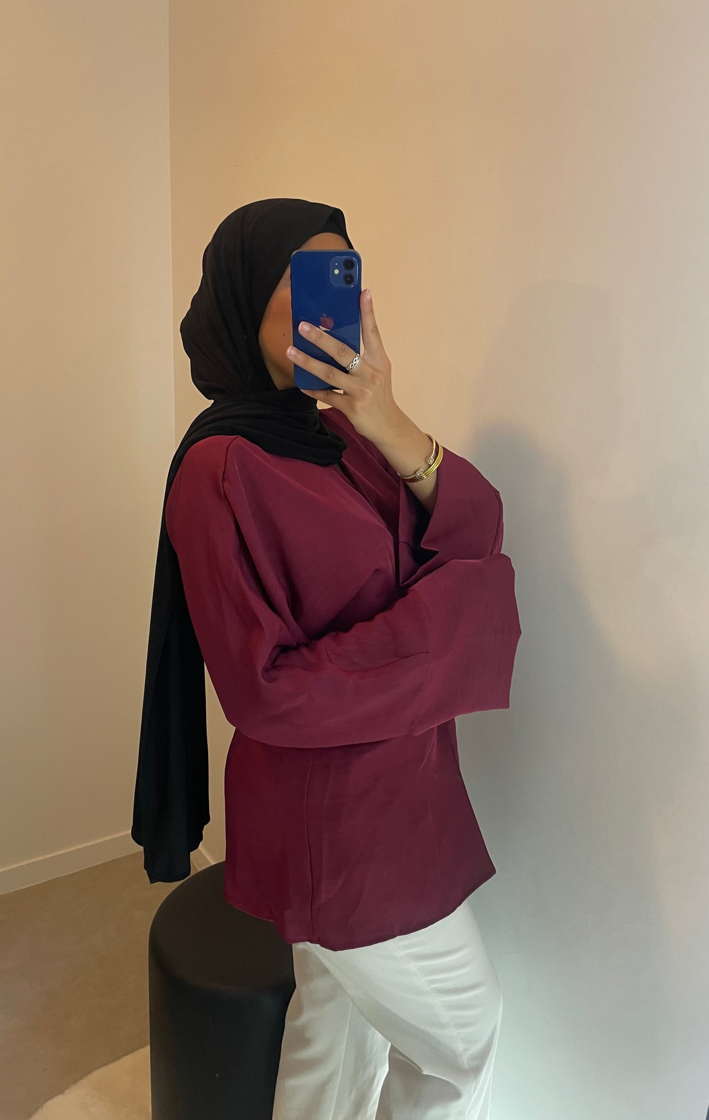 Blouse satinée BORDEAUX