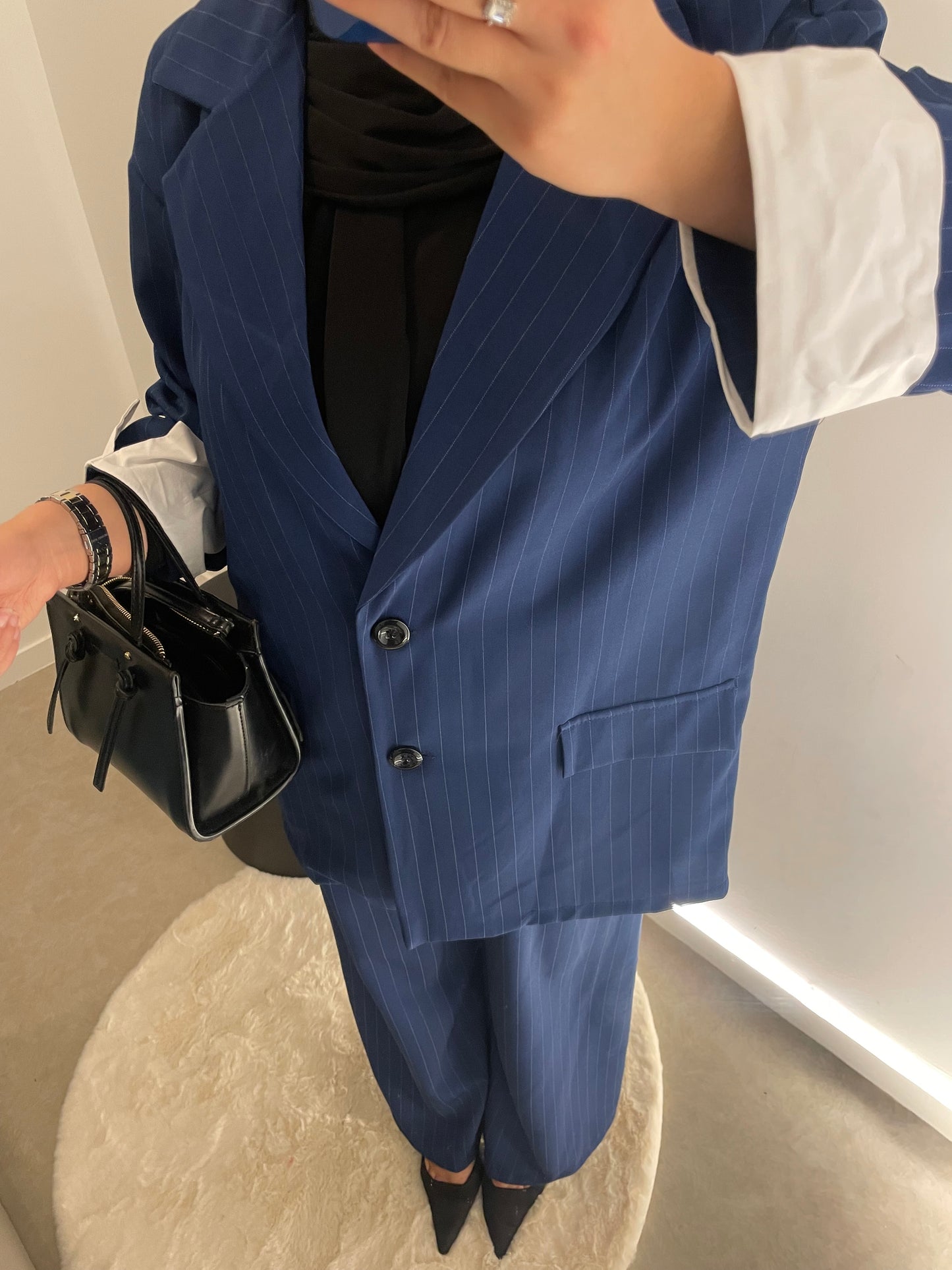 Ensemble blazer pantalon bleu