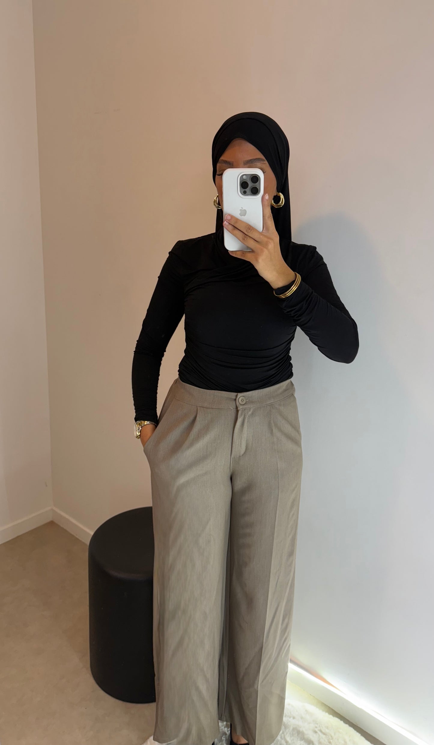 Pantalon fluide taupe