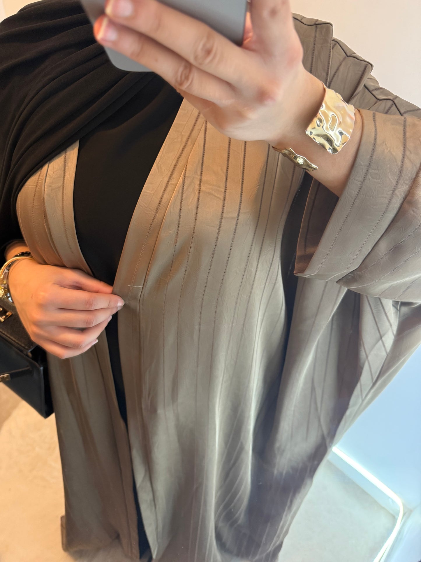 Kimono satinée sable