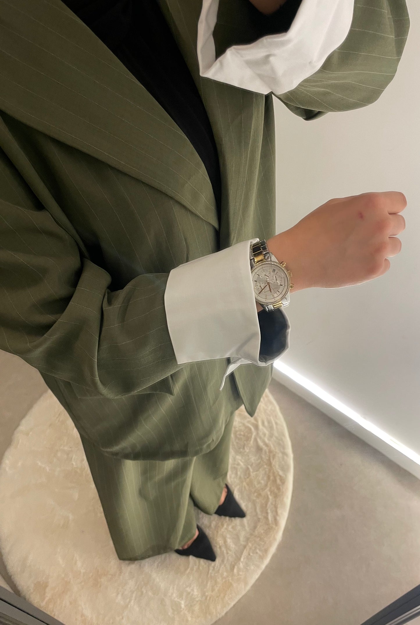 Ensemble blazer pantalon vert