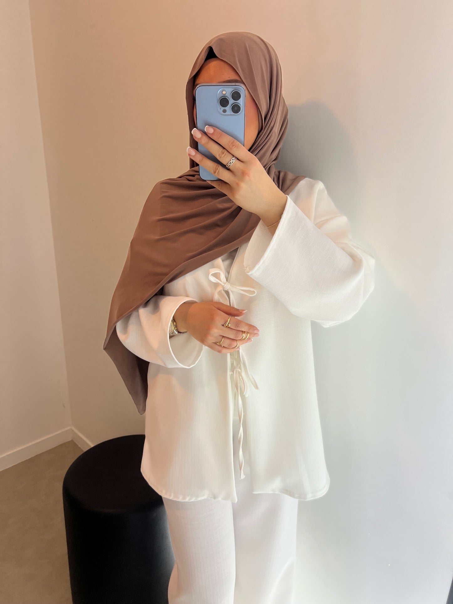 Ensemble top pantalon blanc