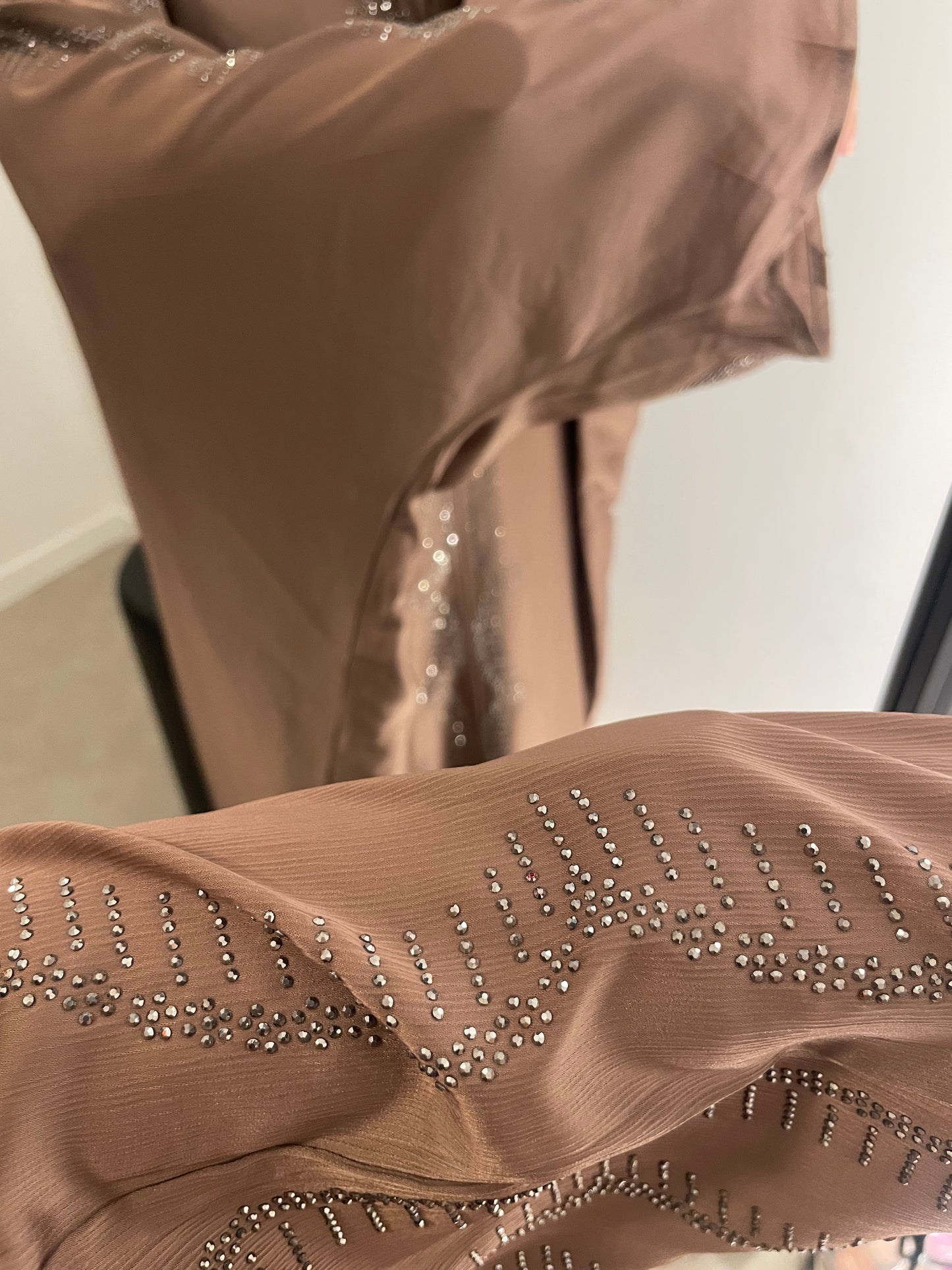 Abaya papillon beige