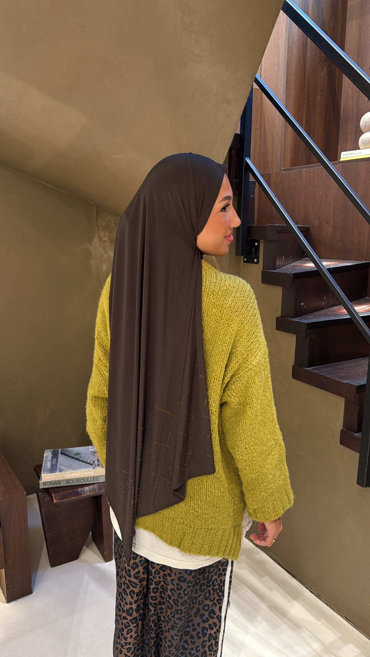 Pull vert olive en laine