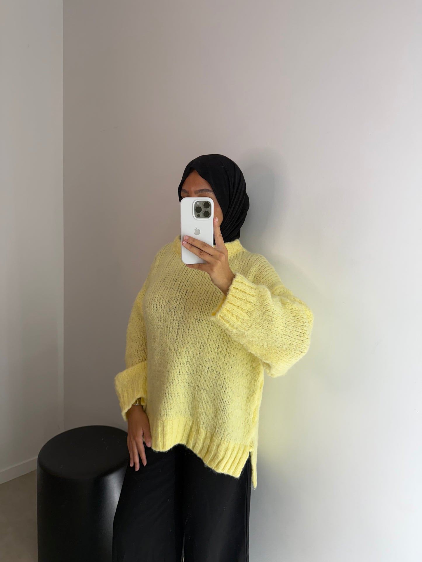 Pull oversize jaune
