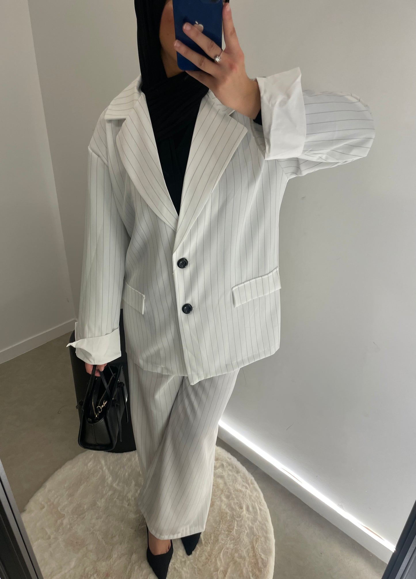 Ensemble blazer pantalon blanc