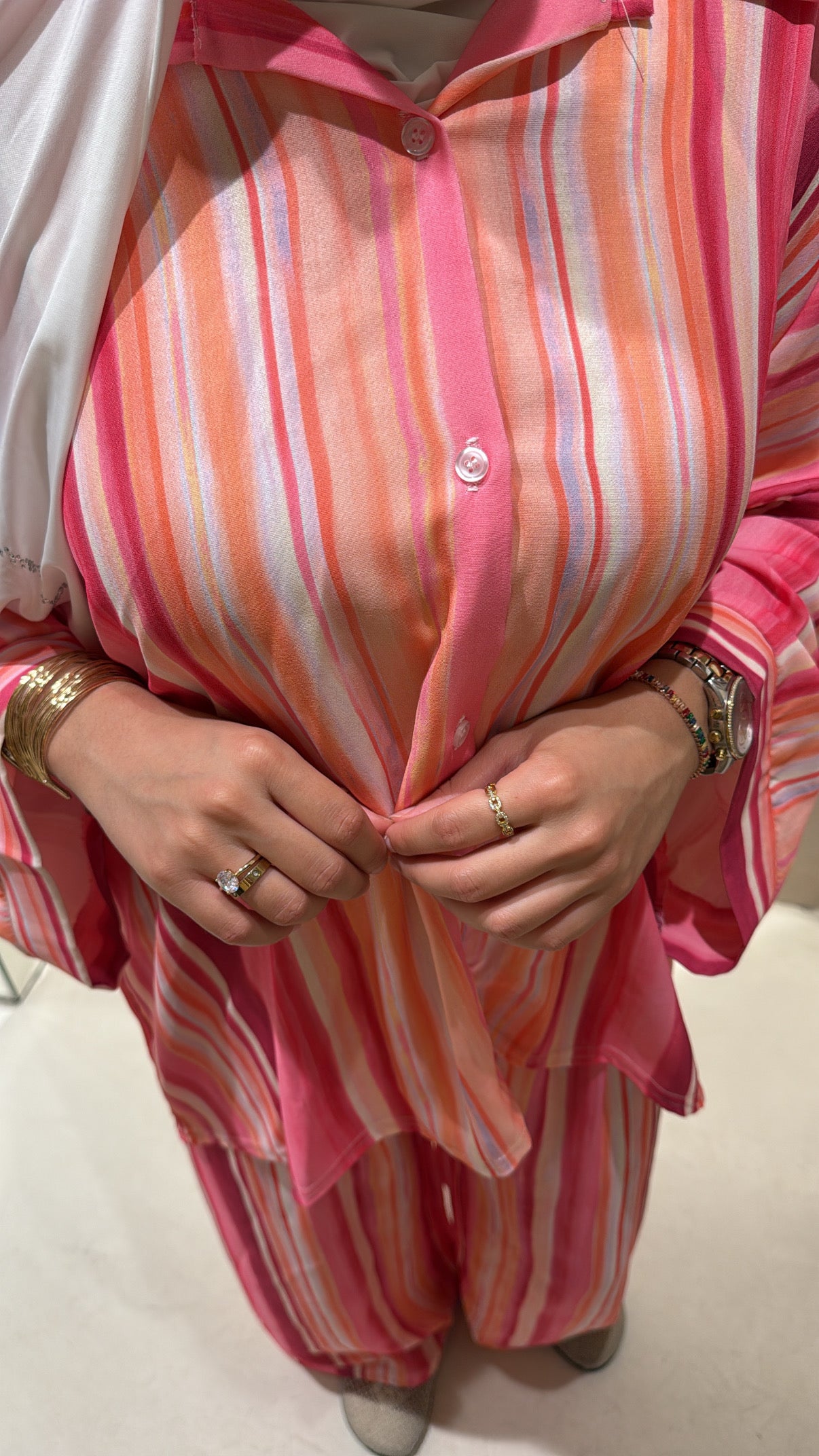 Ensemble chemise rose
