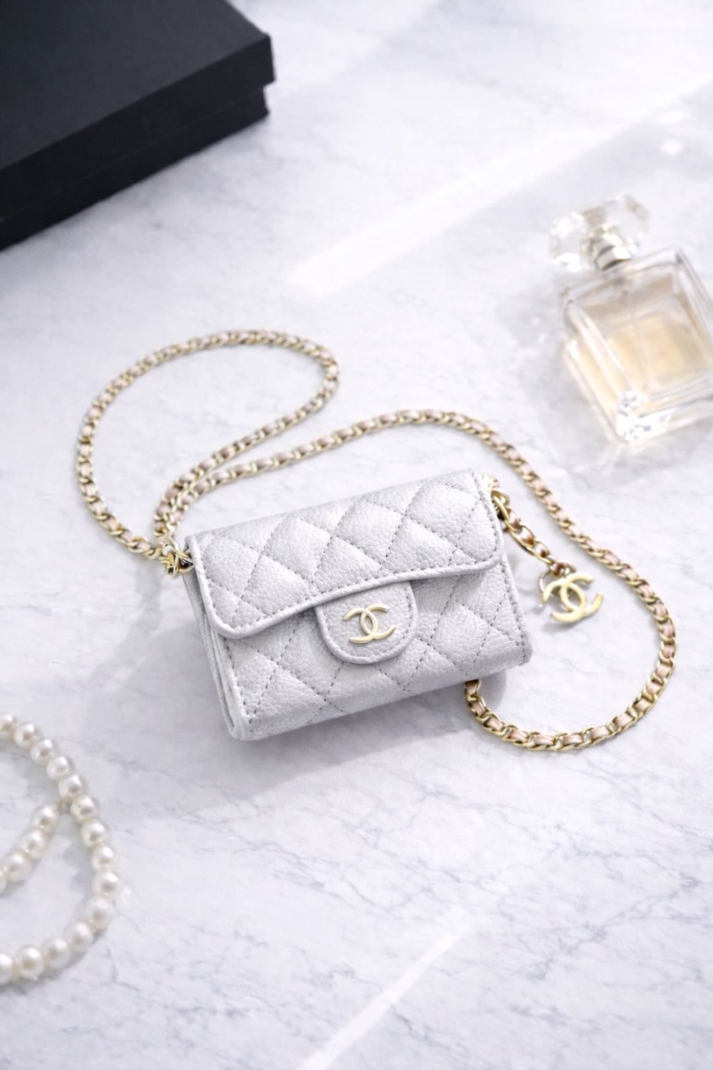 Mini sac cc argenté