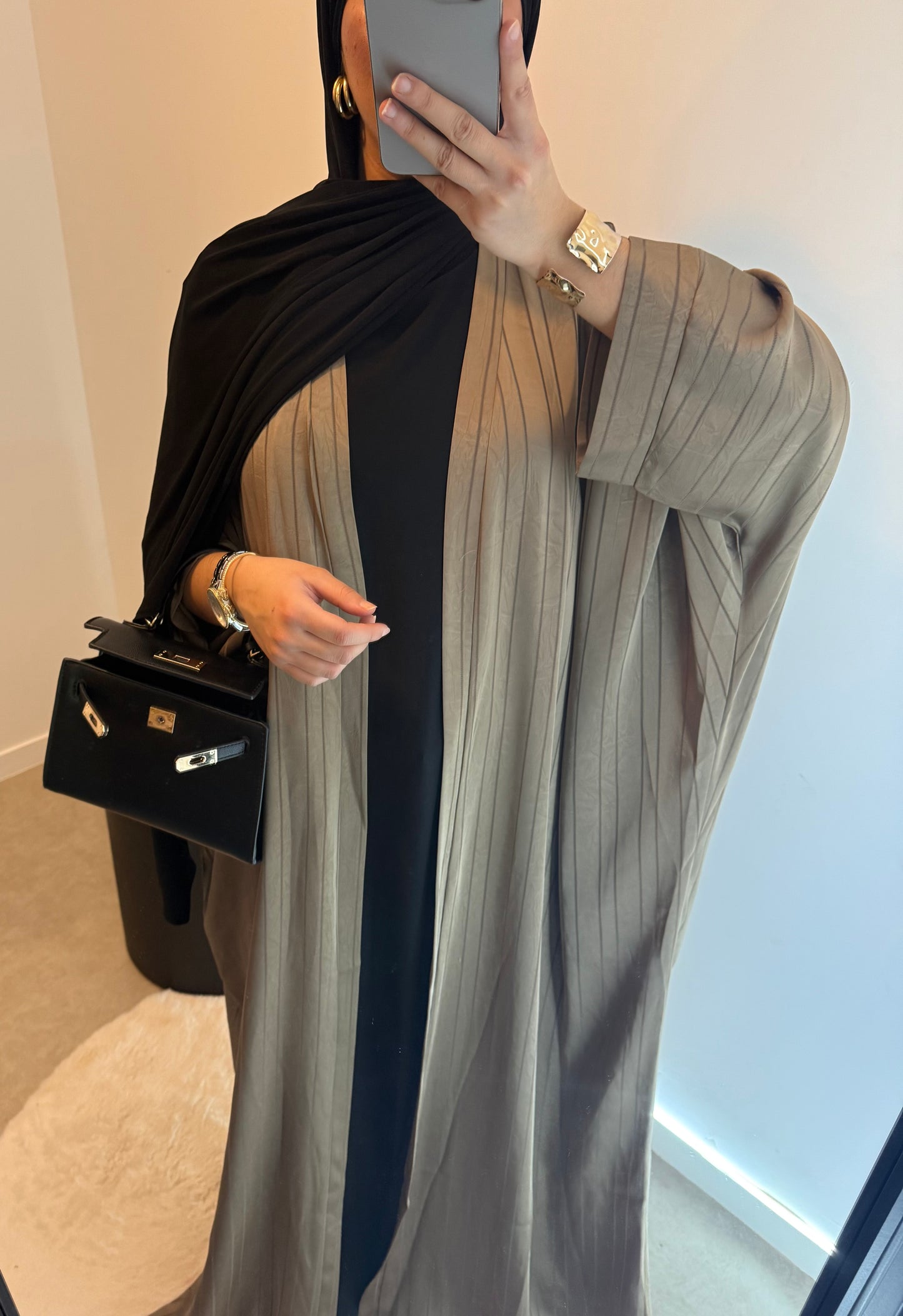 Kimono satinée sable
