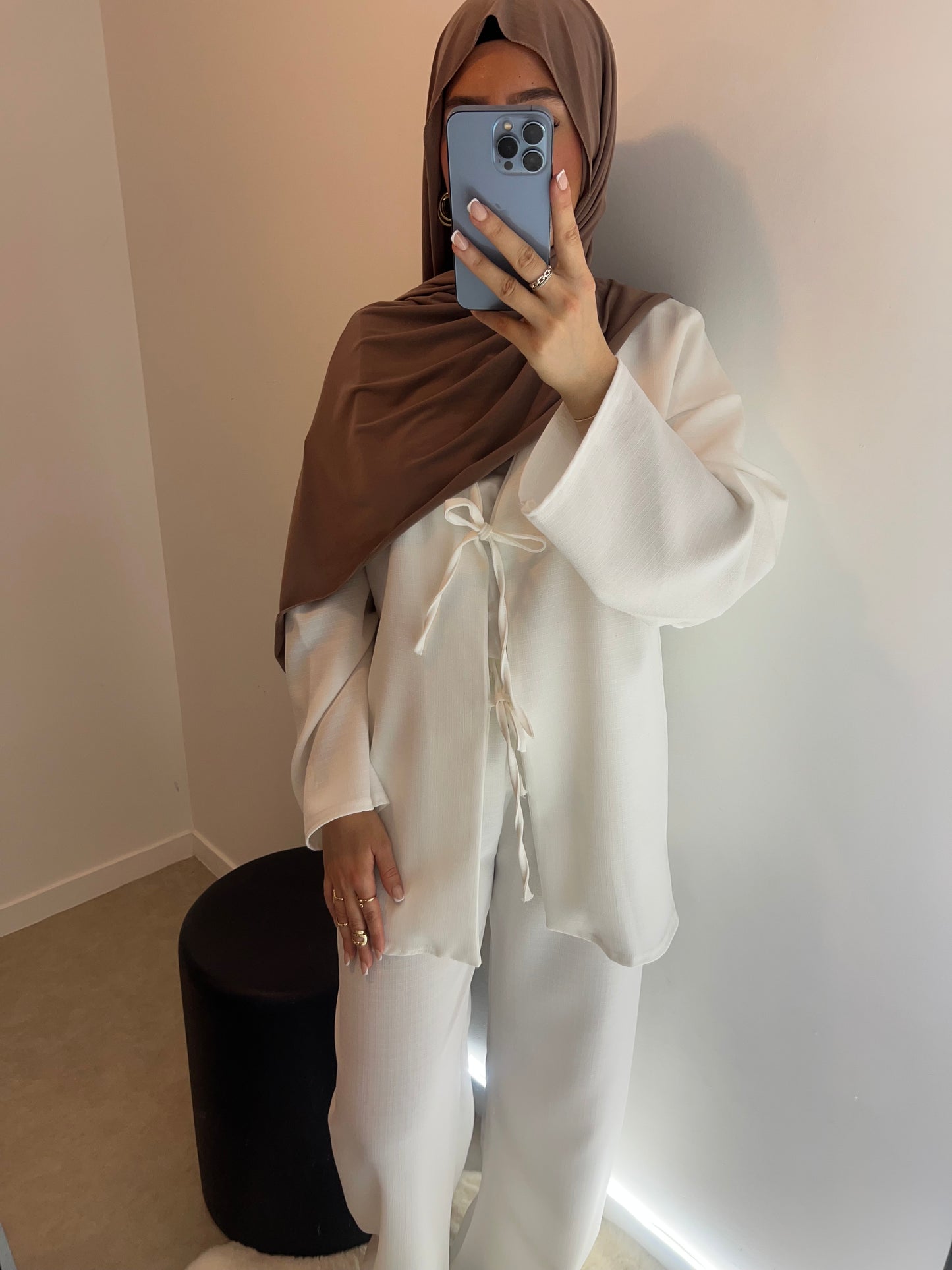 Ensemble top pantalon blanc