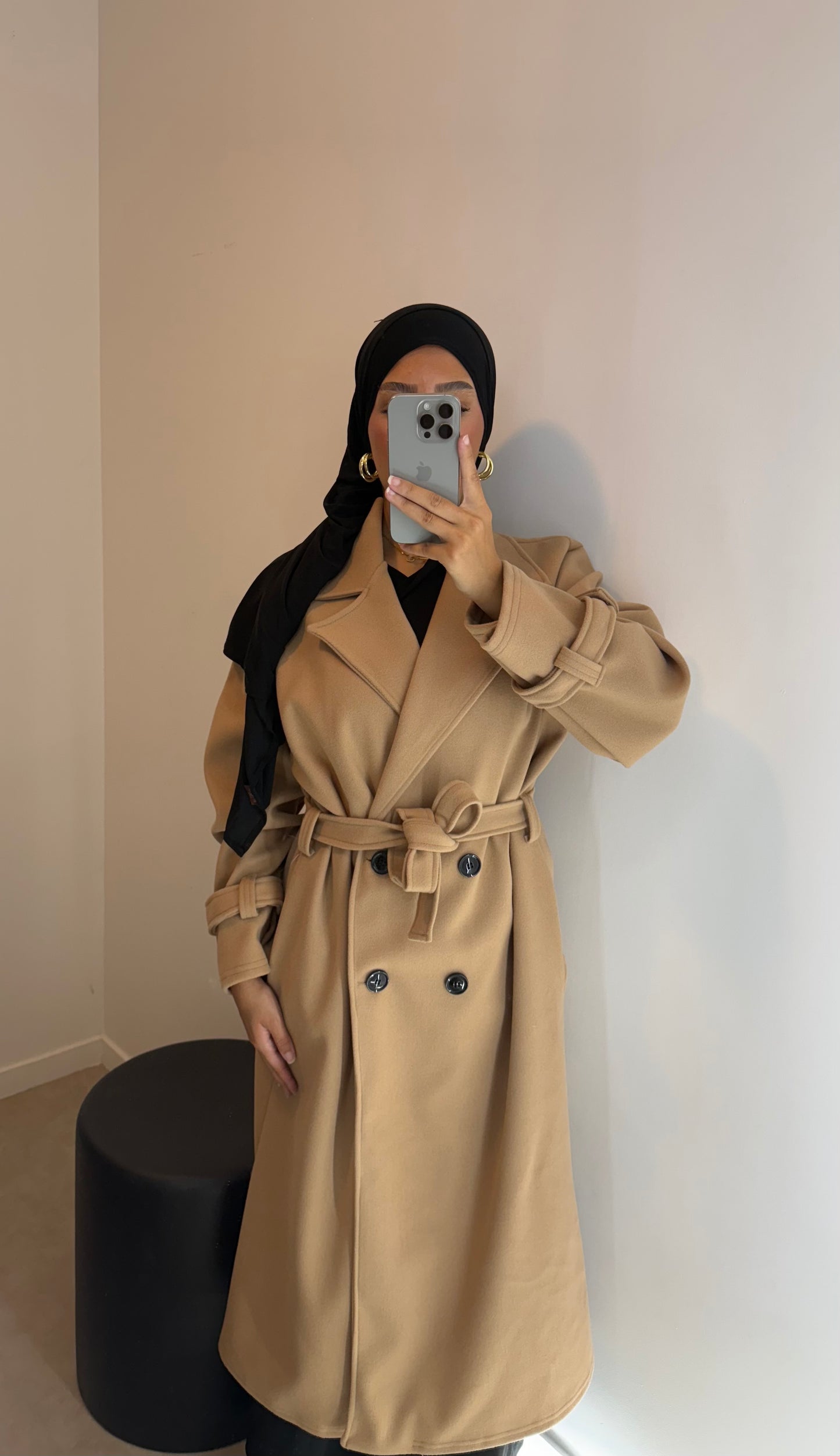 Manteau trench camel