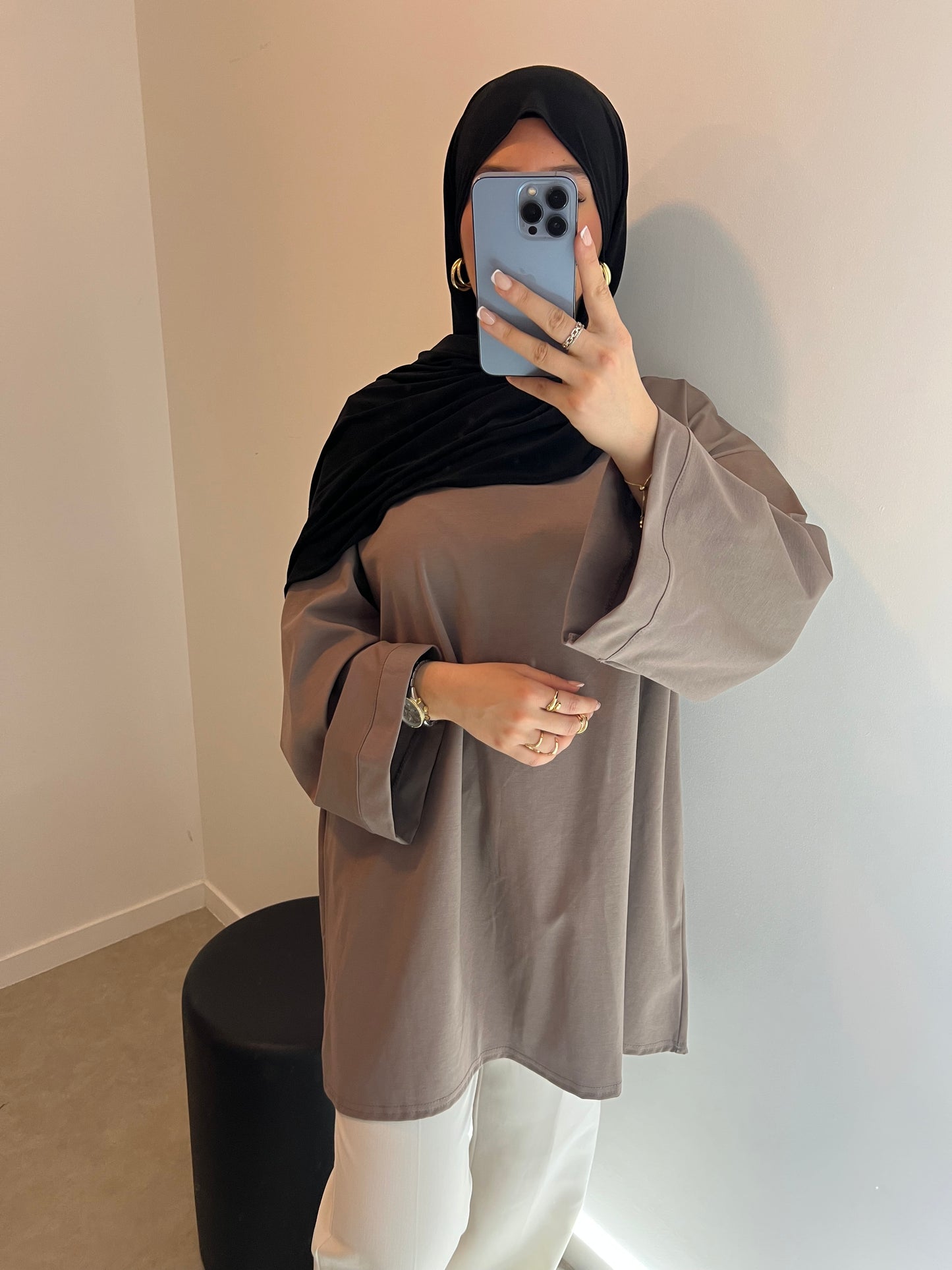 Tee shirt oversize nude