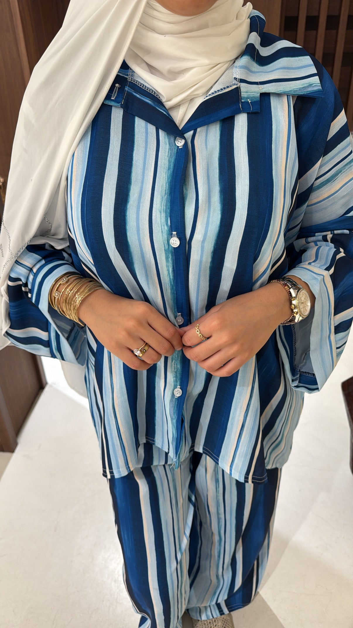 Ensemble chemise bleu