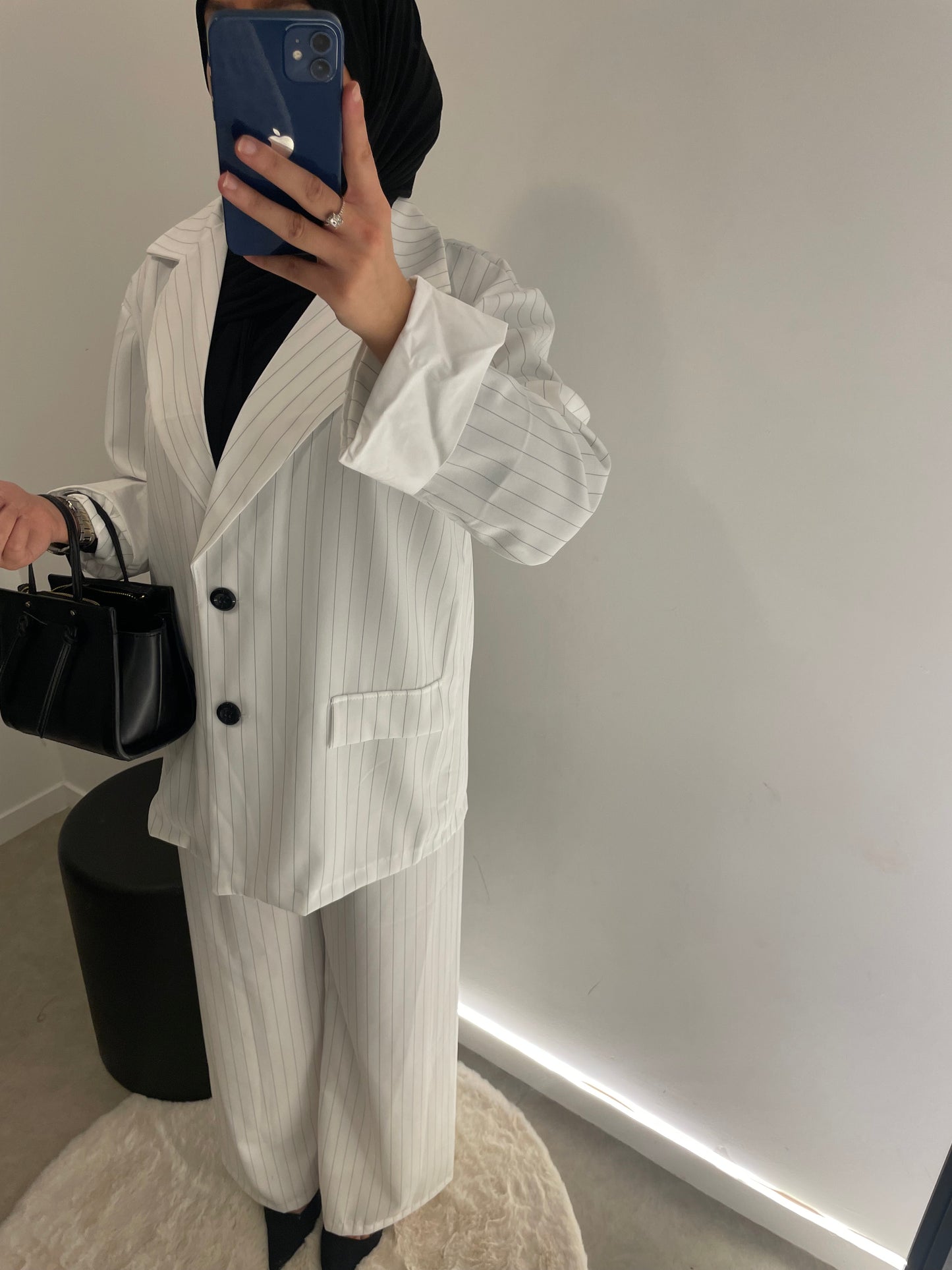 Ensemble blazer pantalon blanc