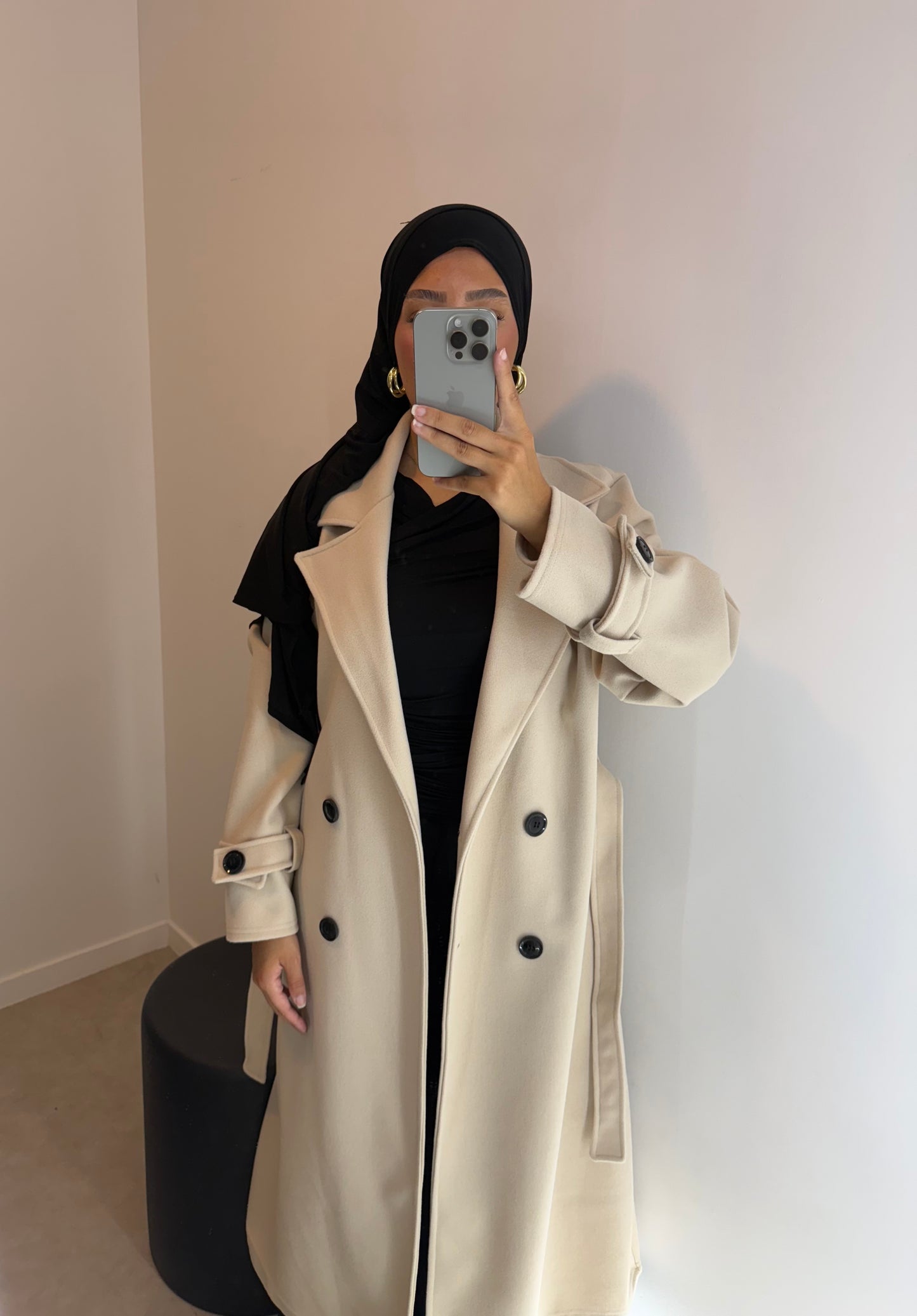 Manteau trench crème